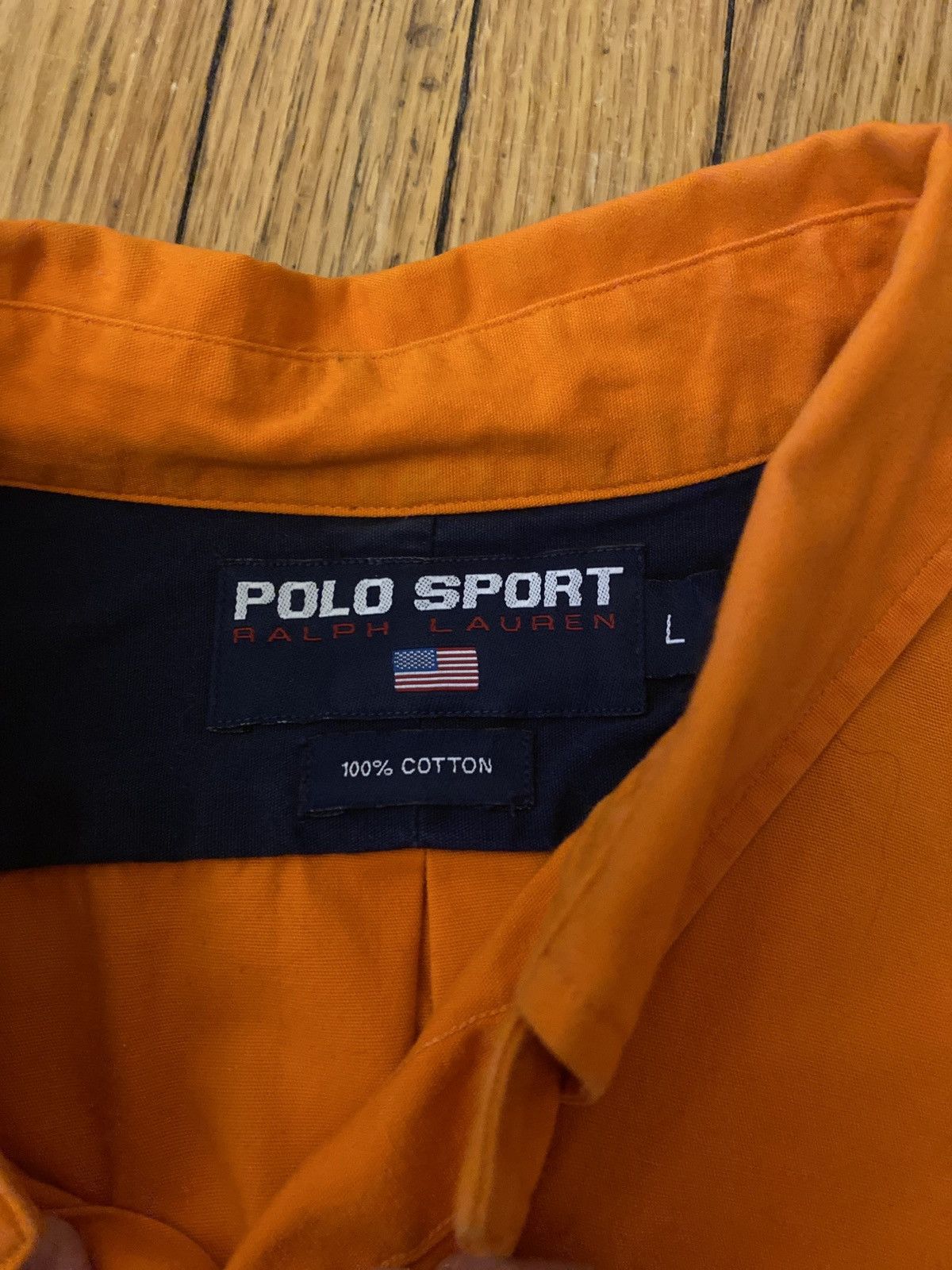 Polo Ralph Lauren Polo Sport Ralph Lauren Orange button up shirt vintage Large Size US L / EU 52-54 / 3 - 3 Thumbnail