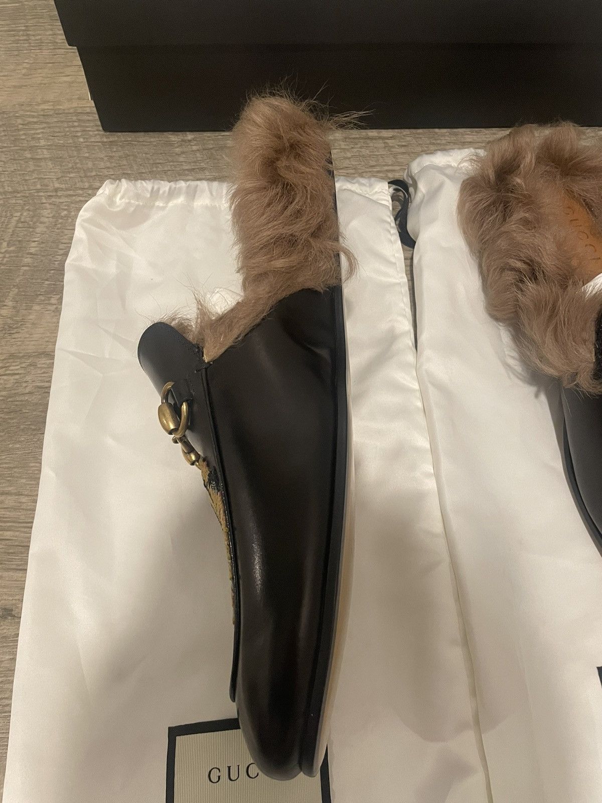 Gucci Gucci Princetown Fur Black Leather Rare Sold Out Size US 9 / EU 42 - 10 Thumbnail