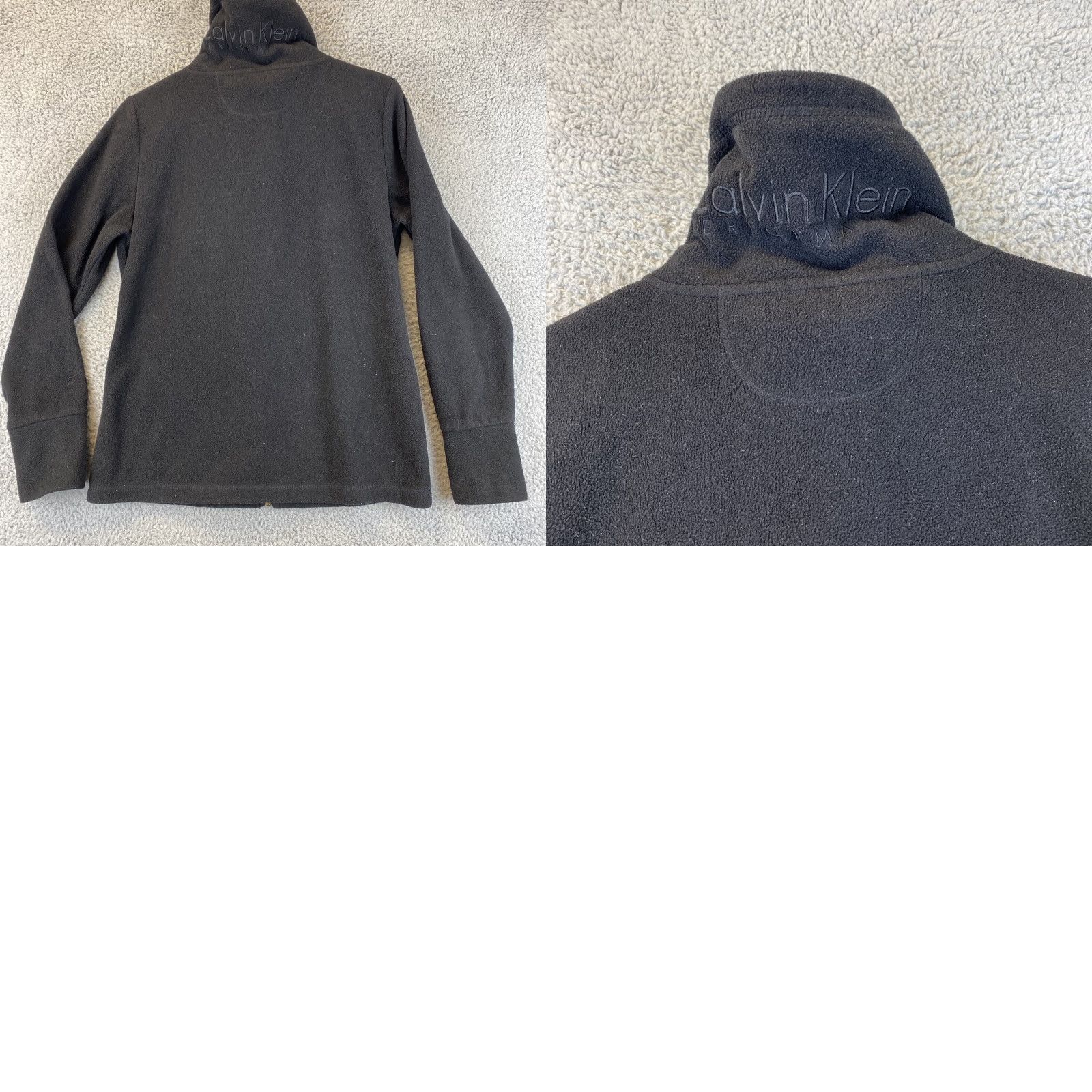 Calvin Klein Calvin Klein Embroidered Logo High Neck Fleece Jacket Women Size S Black Knit Zip Jacket Size S / US 4 / IT 40 - 8 Thumbnail