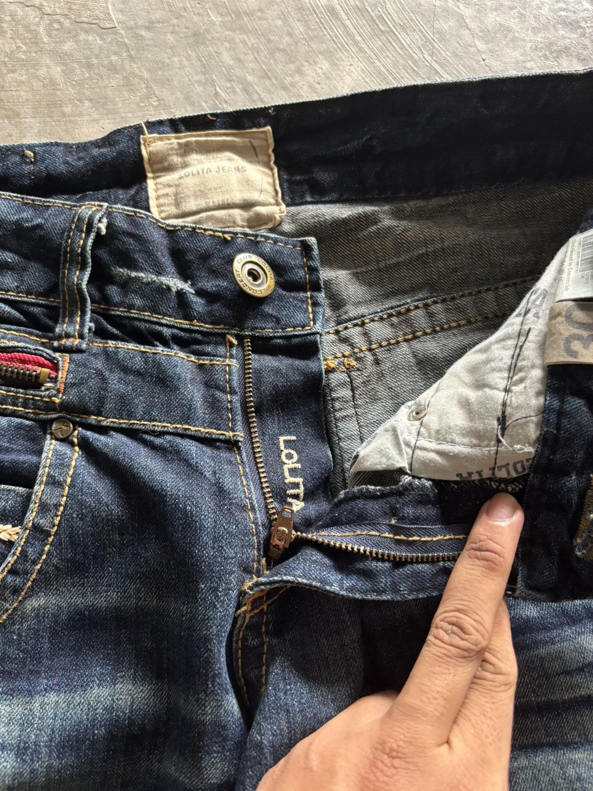 If Six Was Nine LOLITA distressed japanese washed whiskered punk grunge Size US 31 - 4 Thumbnail