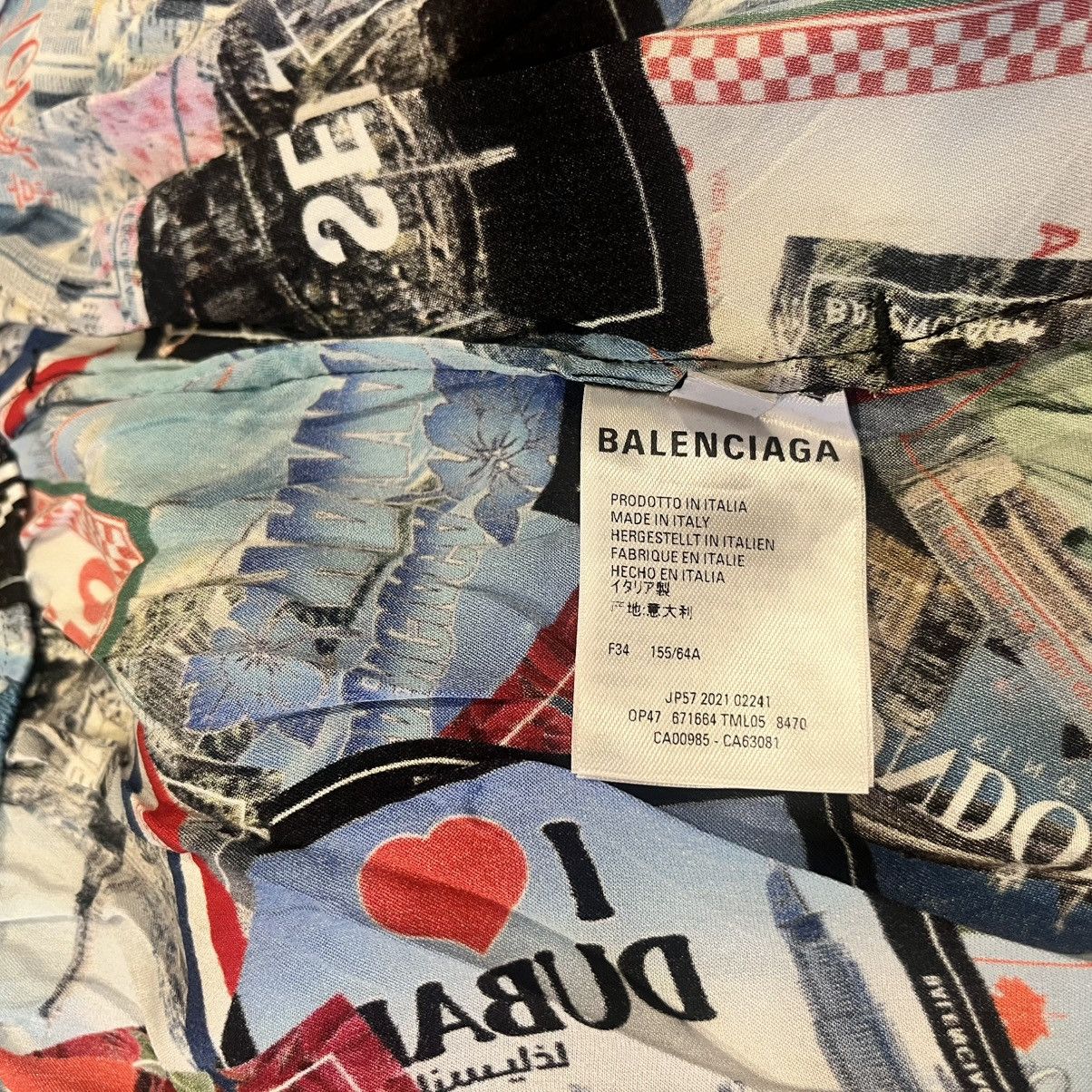 Balenciaga $1050 Balenciaga Logo Postcard Print Silk Shorts, Size 44 Size US 28 / EU 44 - 13 Thumbnail