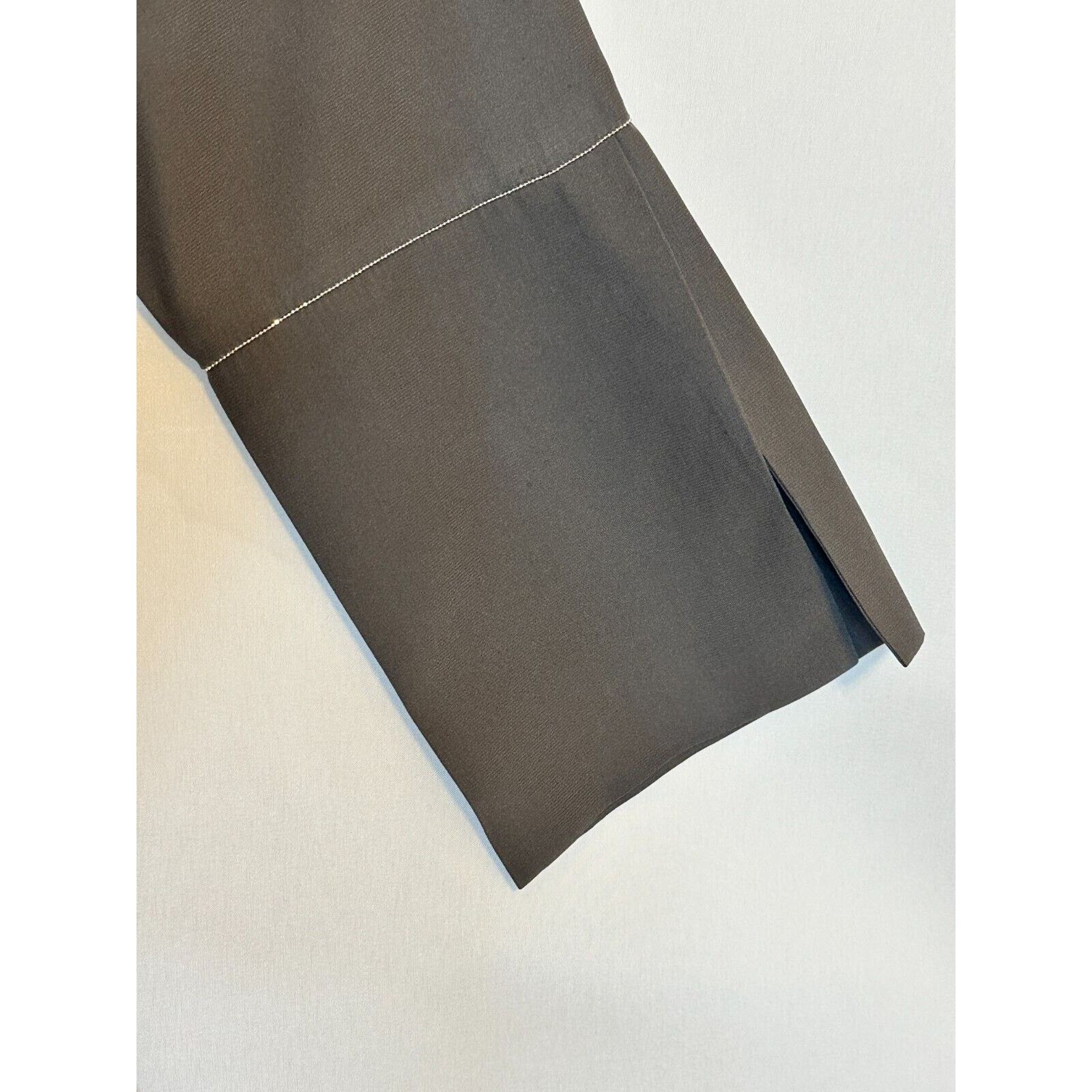 Lafayette 148 Lafayette 148 New York Silk Blouse Silver Dressy Casual Size M / US 6-8 / IT 42-44 - 4 Thumbnail