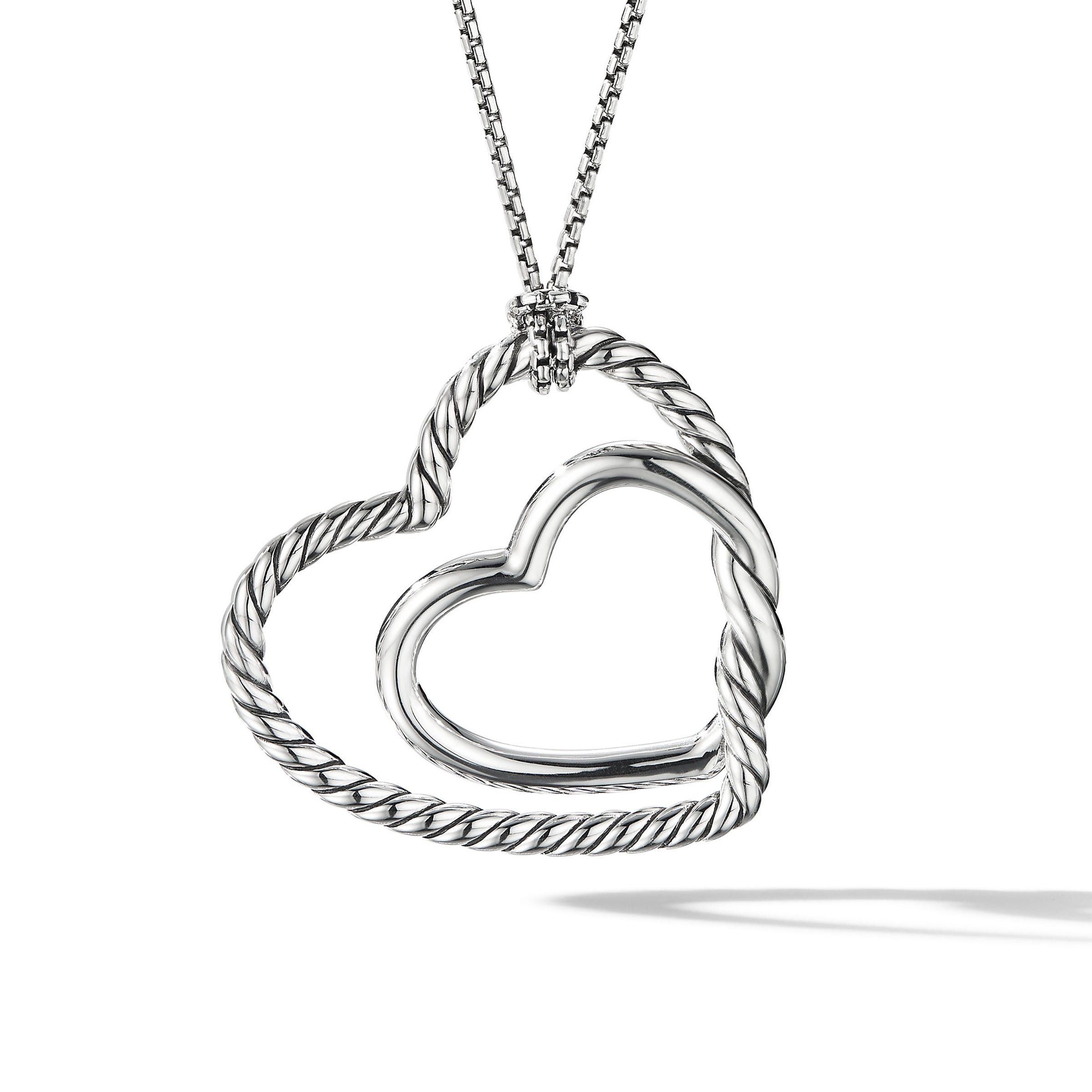 David Yurman o1s1wg111025 N14266D Continuance Heart Necklace in Silver Size ONE SIZE - 1 Thumbnail