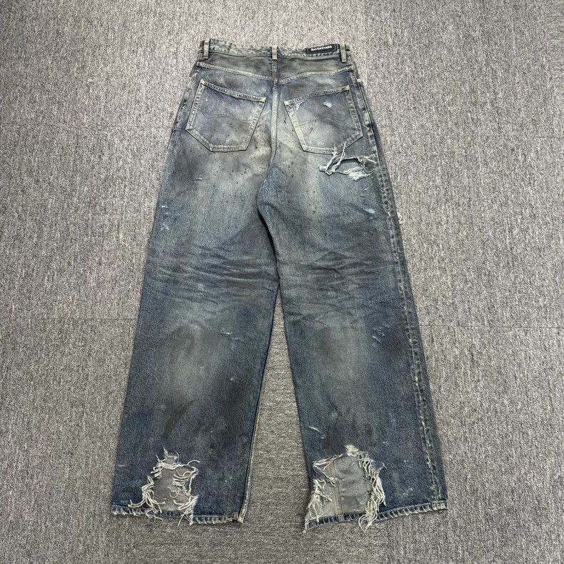 Balenciaga Balenciaga size XS Distressed Dirty Dyed Denim Pants Size US 27 - 2 Thumbnail