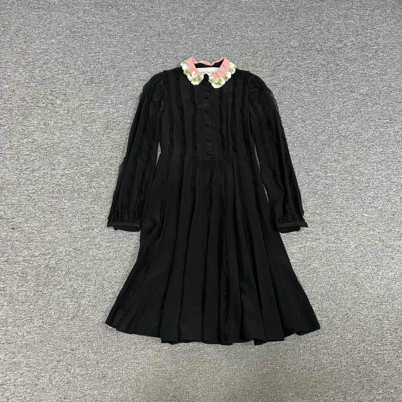 Valentino Valentino Floral Sequin Collar Long Sleeve Dress Size S / US 4 / IT 40 - 1 Thumbnail