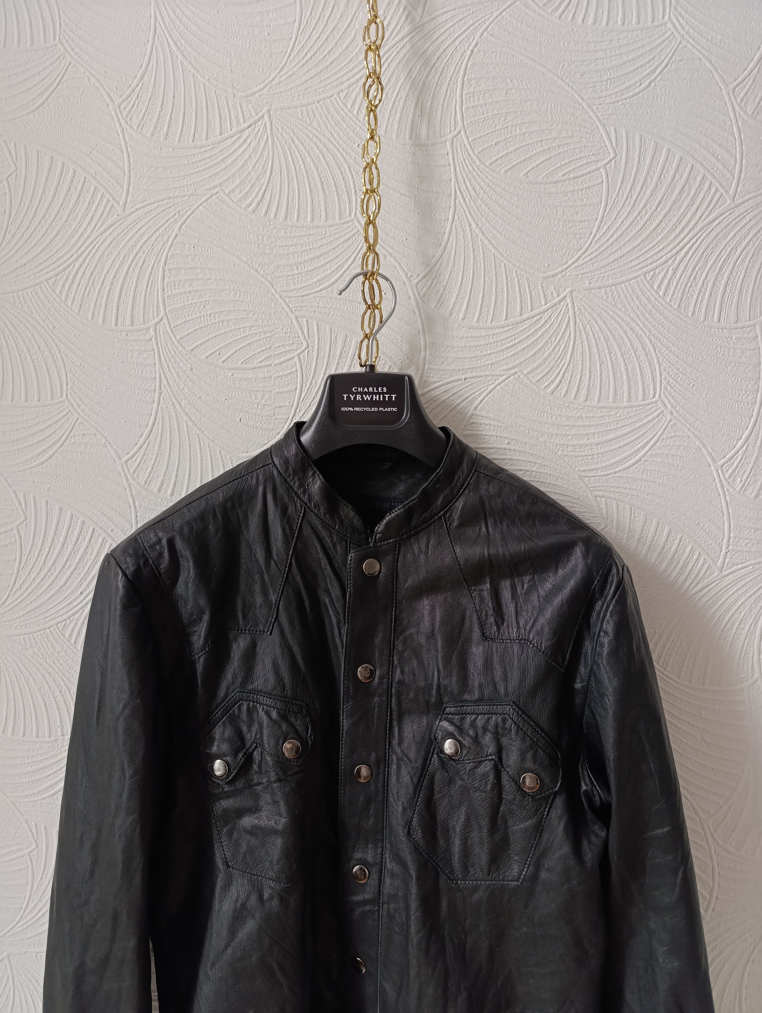 Allsaints ALLSAINTS BLACK LEATHER ROCK SHIRT JACKET Size US M / EU 48-50 / 2 - 2 Thumbnail