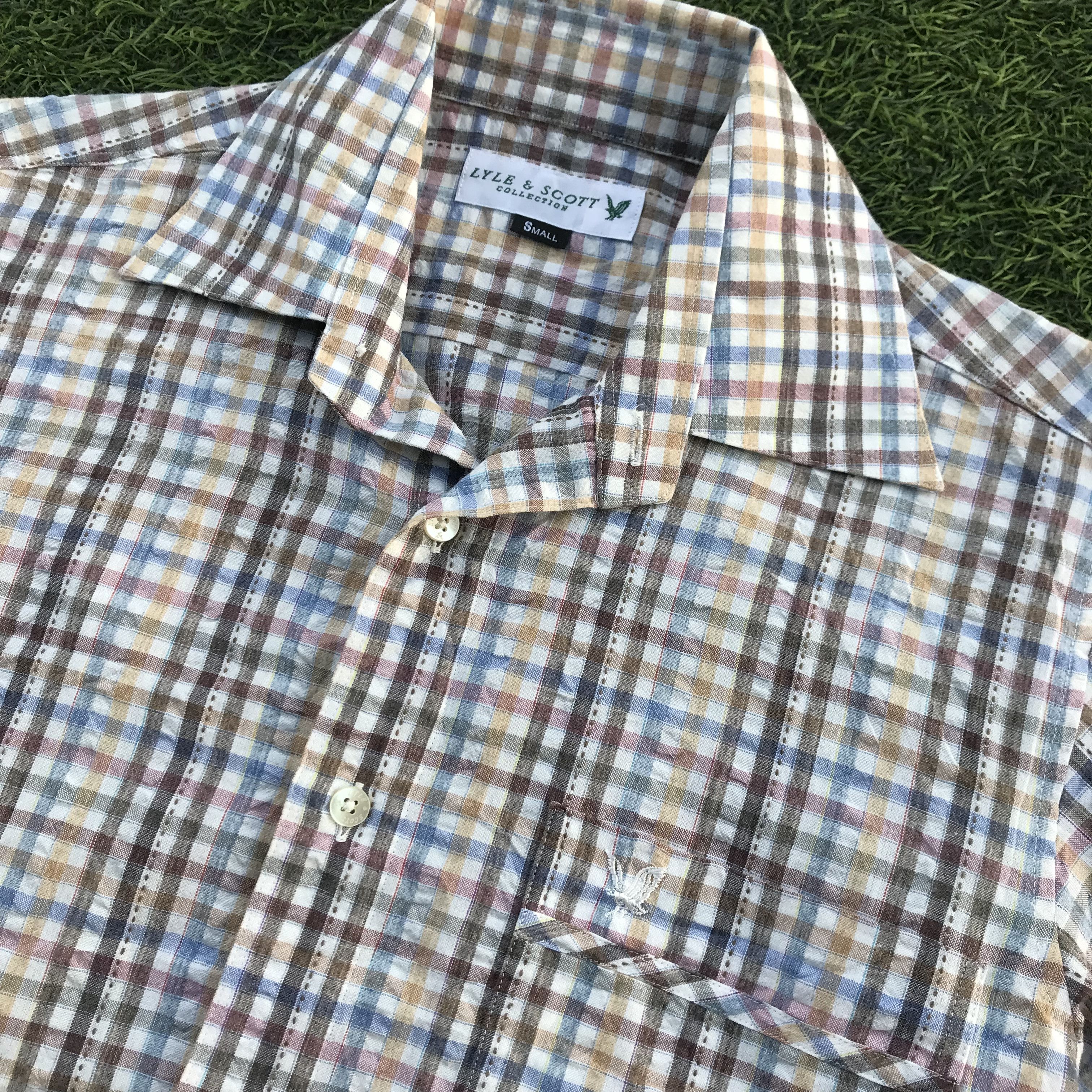 Lyle & Scott × Vintage Vintage Lyle And Scott open colar Shirt short sleeve Size US S / EU 44-46 / 1 - 3 Thumbnail