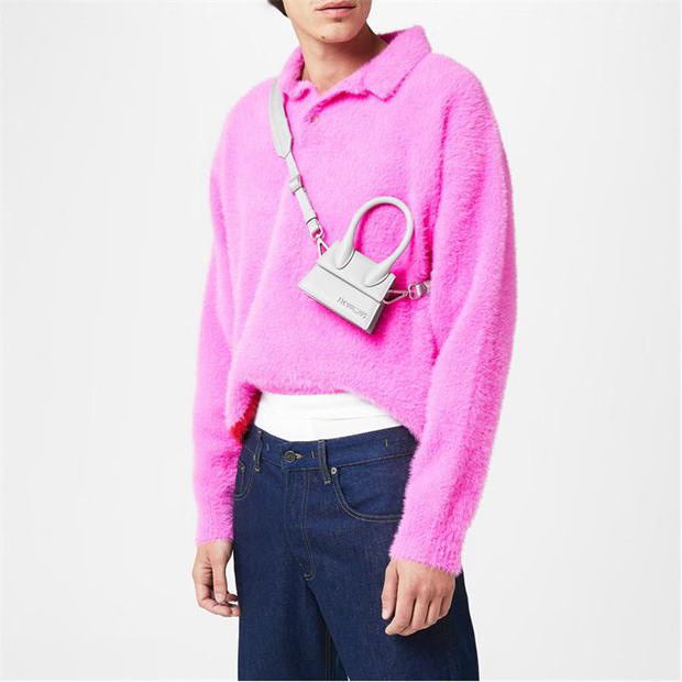 o1g2r1mq0524 LE Neve Long Sleeve Polo Top in Pink & Red