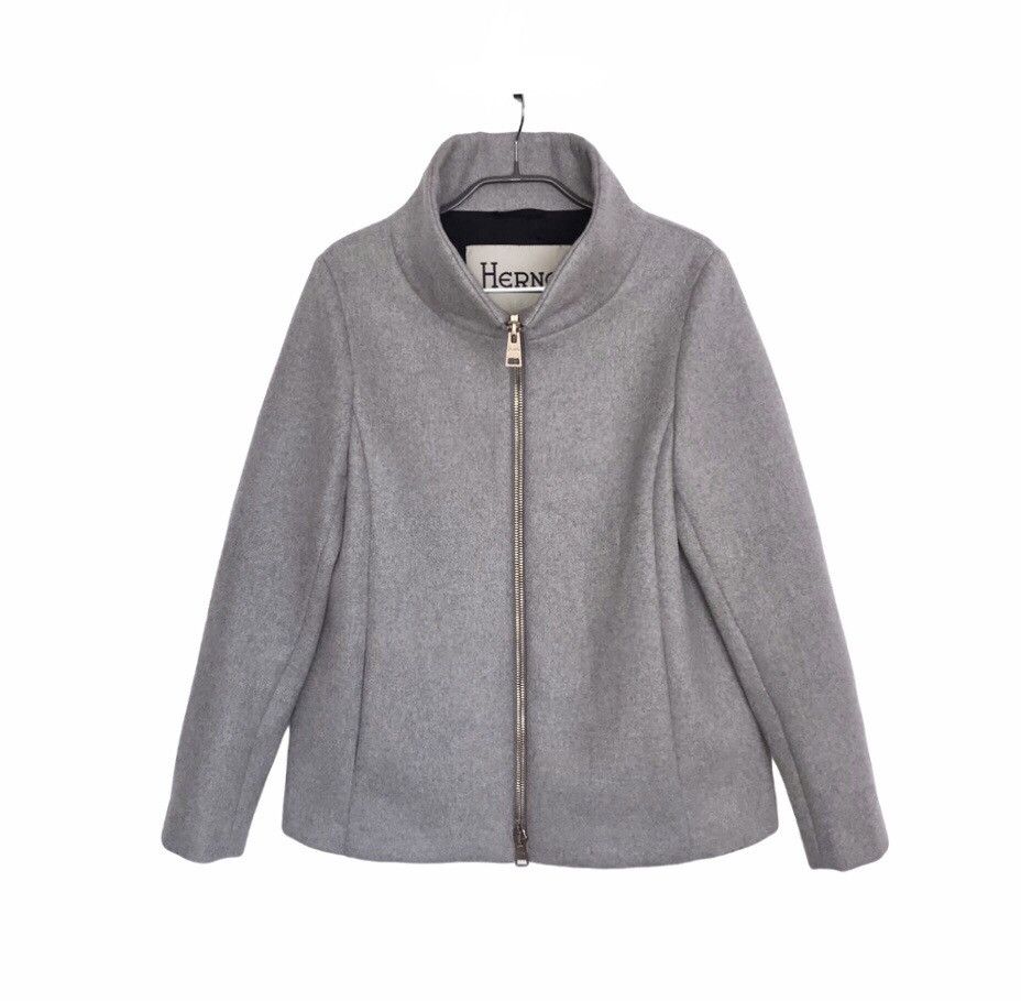 Herno Herno Women's Cashmere Zip Jacket Coat 42 Gray GA0074D Size M / US 6-8 / IT 42-44 - 1 Thumbnail
