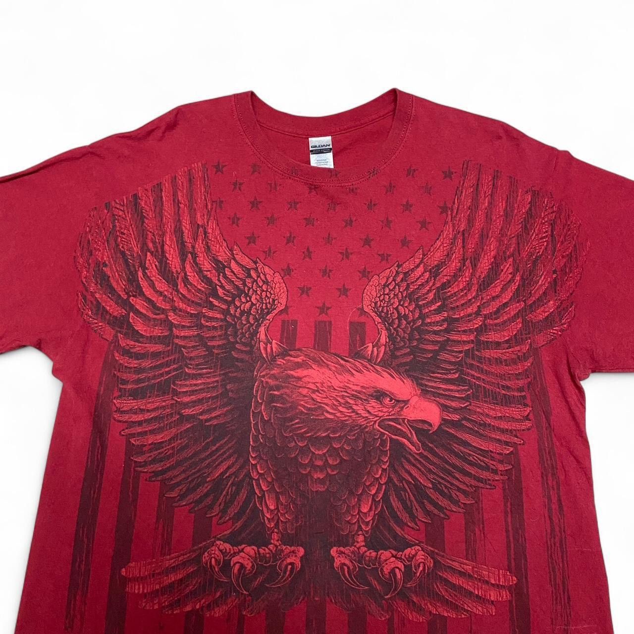 Gildan Y2K flying eagle motorcycles over print graphic red Tshirt Size US L / EU 52-54 / 3 - 2 Thumbnail