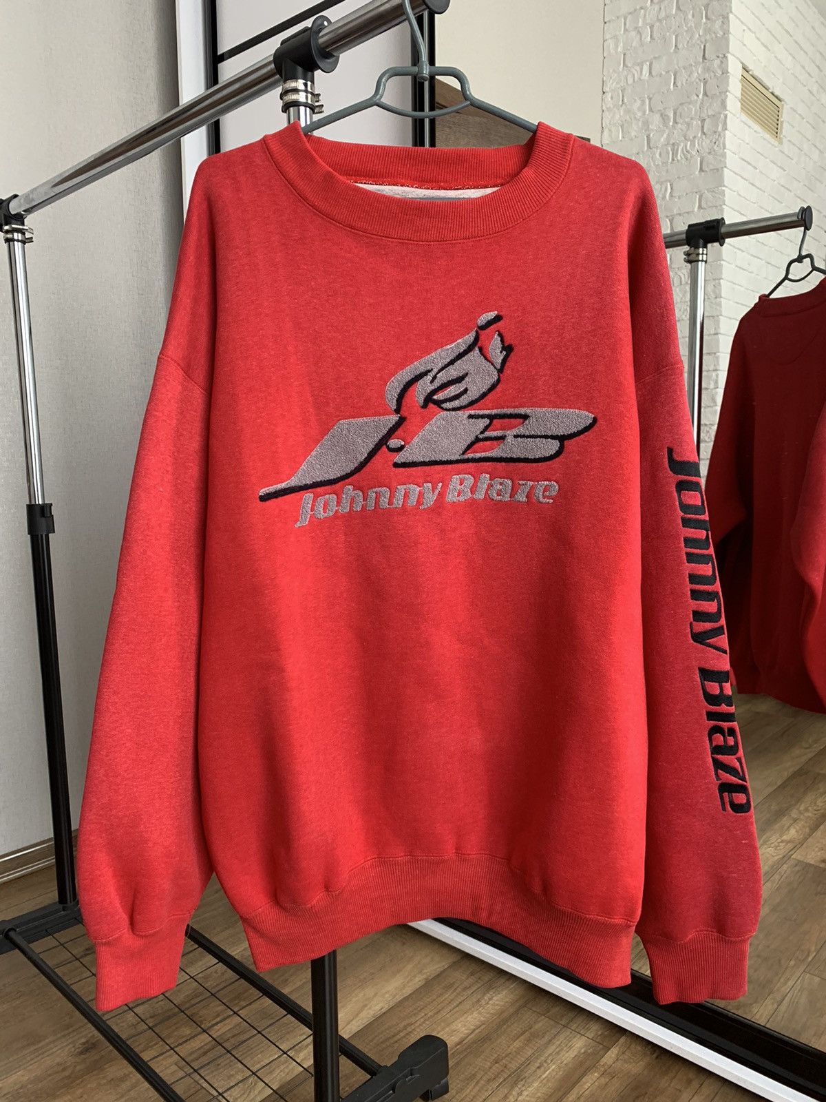 image of Rock Band x Vintage Johnny Blaze Method Man Sweatshirt Crewneck Vintage 90's in Red, Men's (Size XL