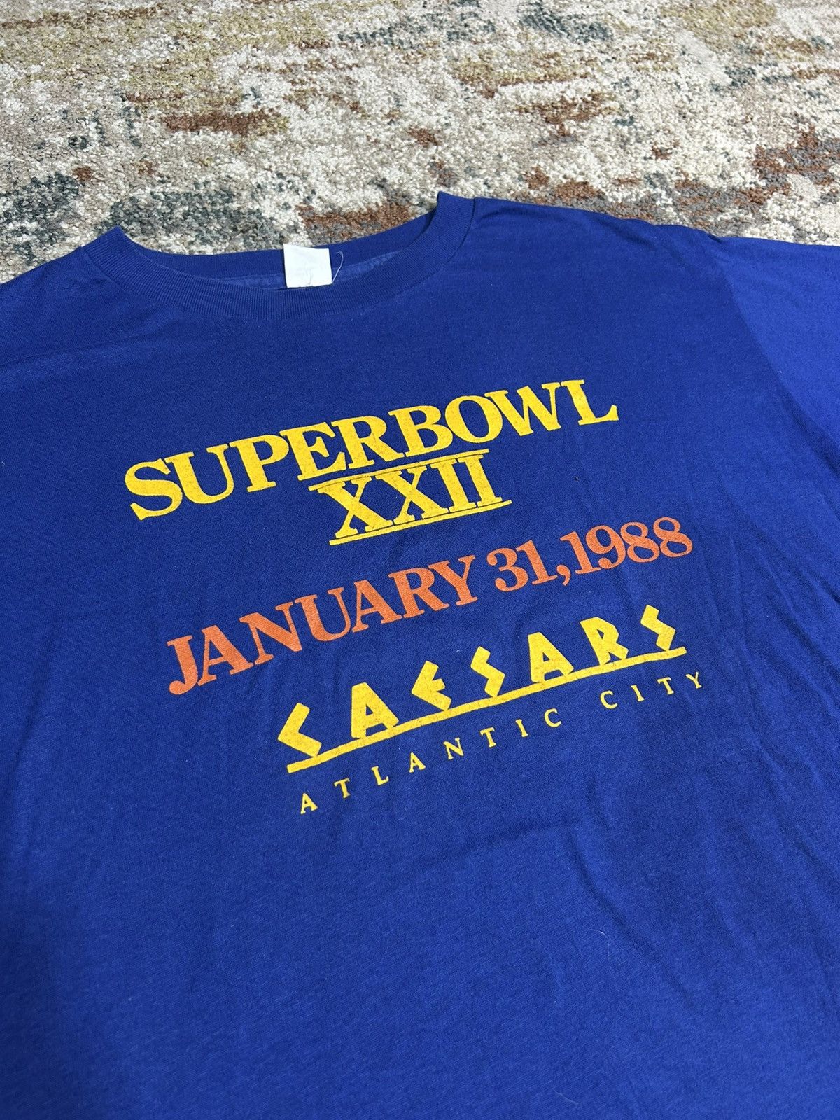 Vintage 1988 Super Bowl XXII Ceasars Atlantic City Single Stitch Size US XL / EU 56 / 4 - 3 Thumbnail