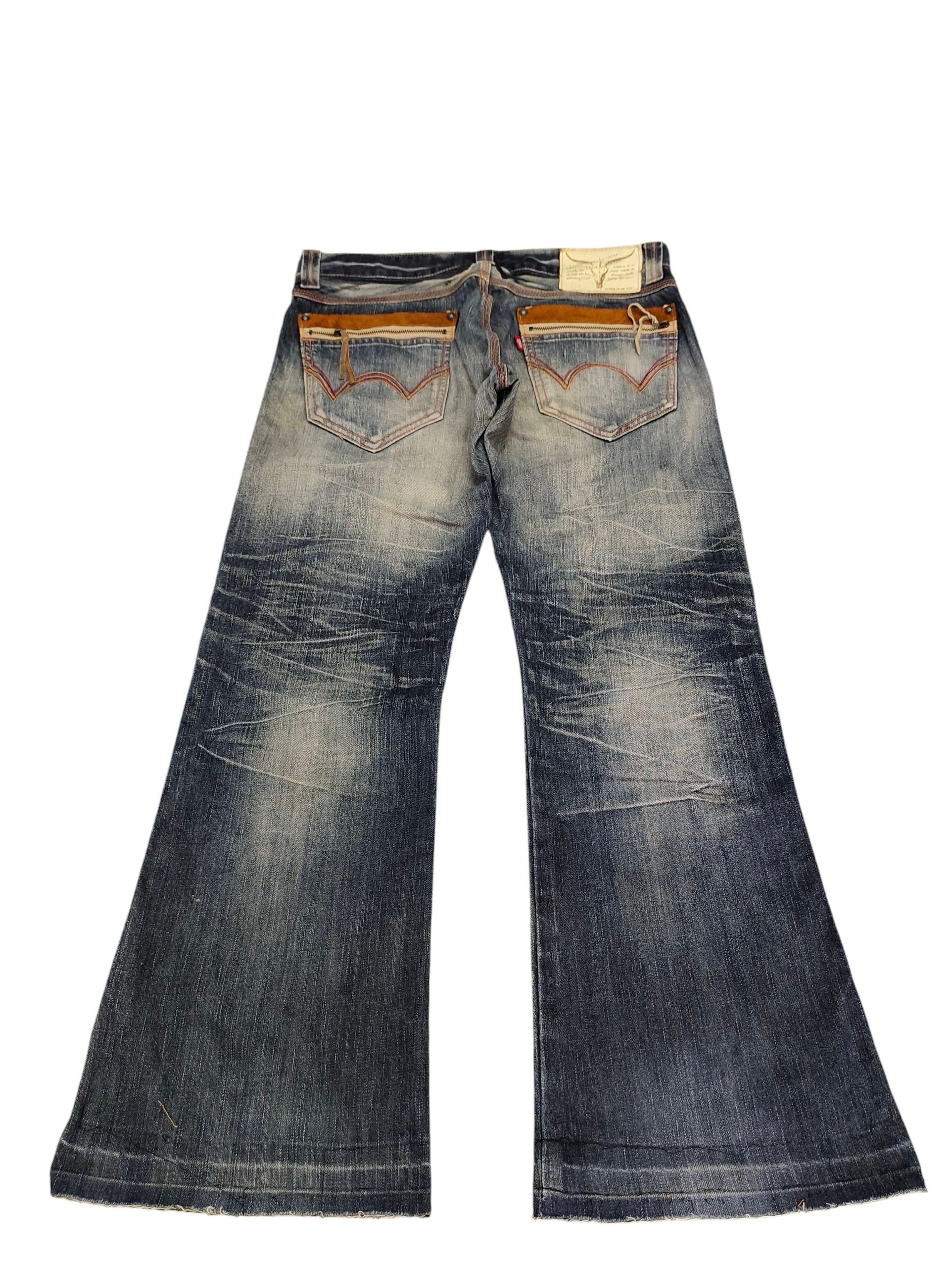 If Six Was Nine Flare Jeans Edwin Blue Trip Bullhead Distress Bootcut Y2k Size US 34 / EU 50 - 2 Thumbnail