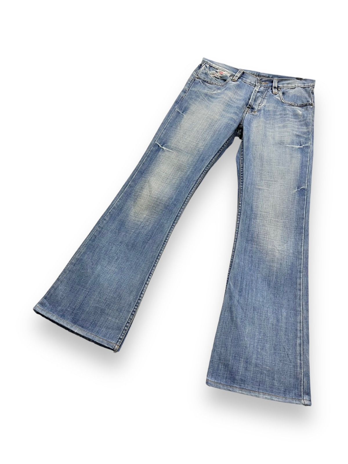 Diesel 🔥Vintage DIESEL PUNK ONLY THE BRAVE FLARE Light Wash Denim Size US 30 / EU 46 - 6 Thumbnail