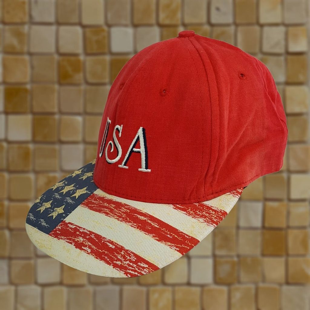 Vintage VINTAGE USA American Flag Snapback Adjustable Red Patriotic Hat Baseball Cap Mens Legendary Hat Size ONE SIZE - 1 Thumbnail