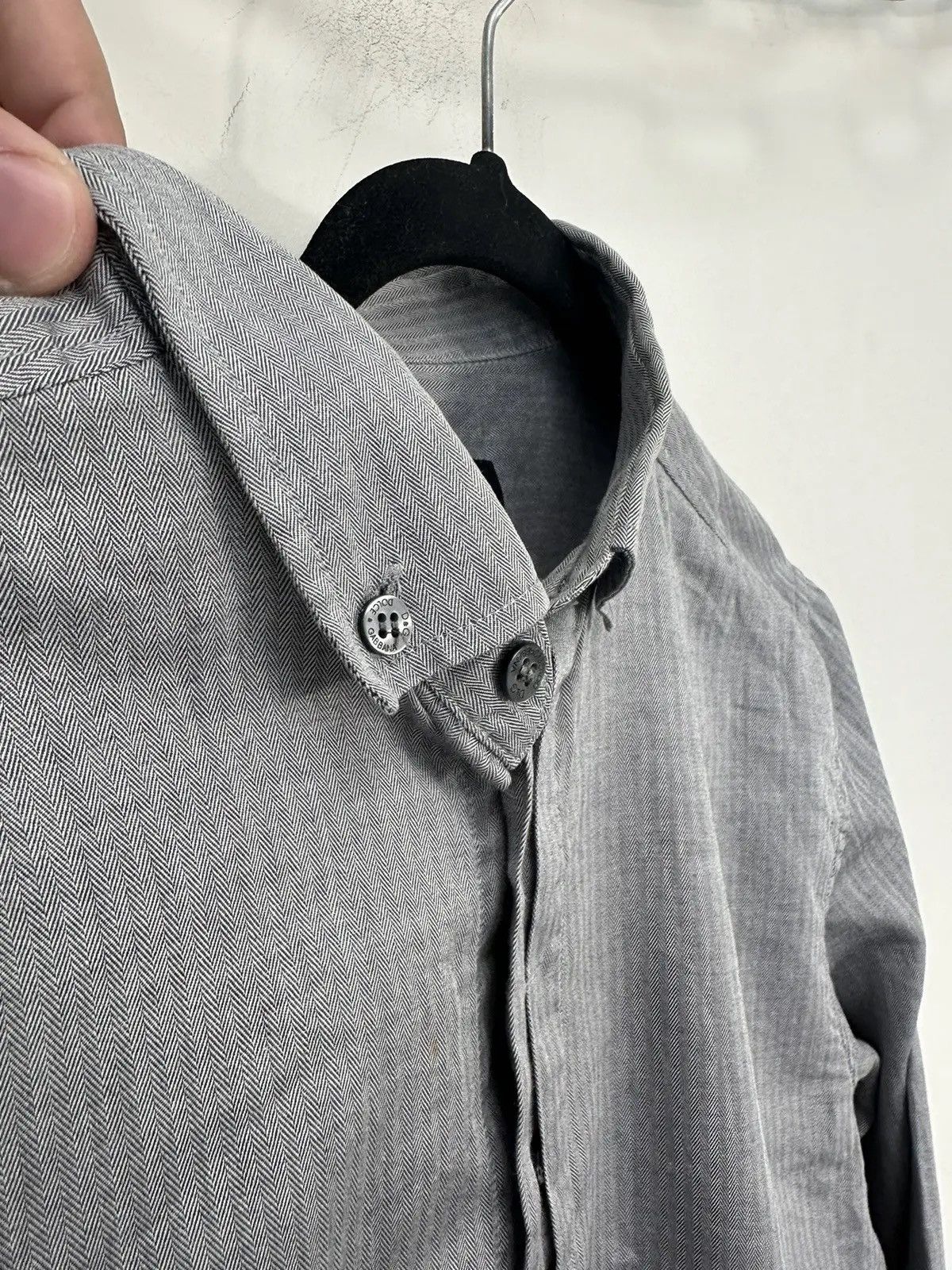 Dolce & Gabbana × Vintage Dolce & Gabbana Men's Slim Fit Gray Luxury Button Up Shirt Size US M / EU 48-50 / 2 - 6 Thumbnail