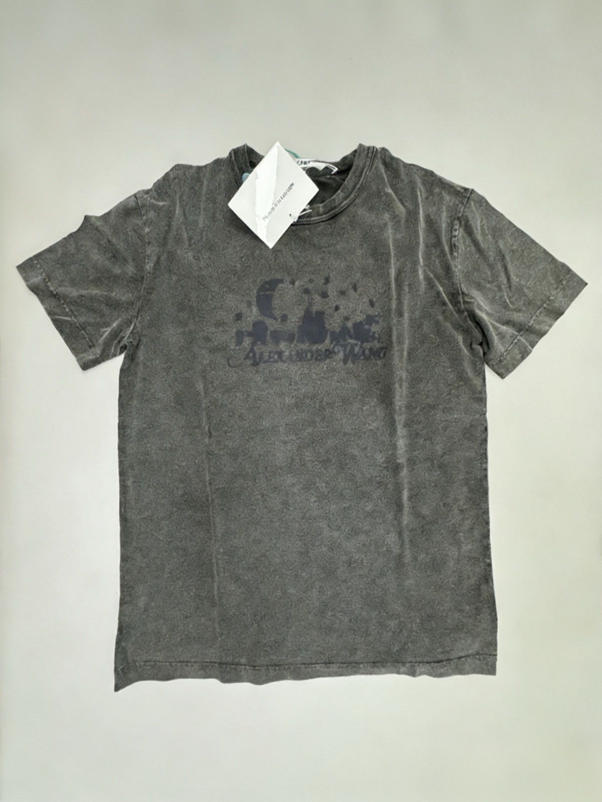 Alexander Wang NWT Distressed Skyline Logo Tee Unisex - Washed Charcoal, XS Size XS / US 0-2 / IT 36-38 - 1 Thumbnail