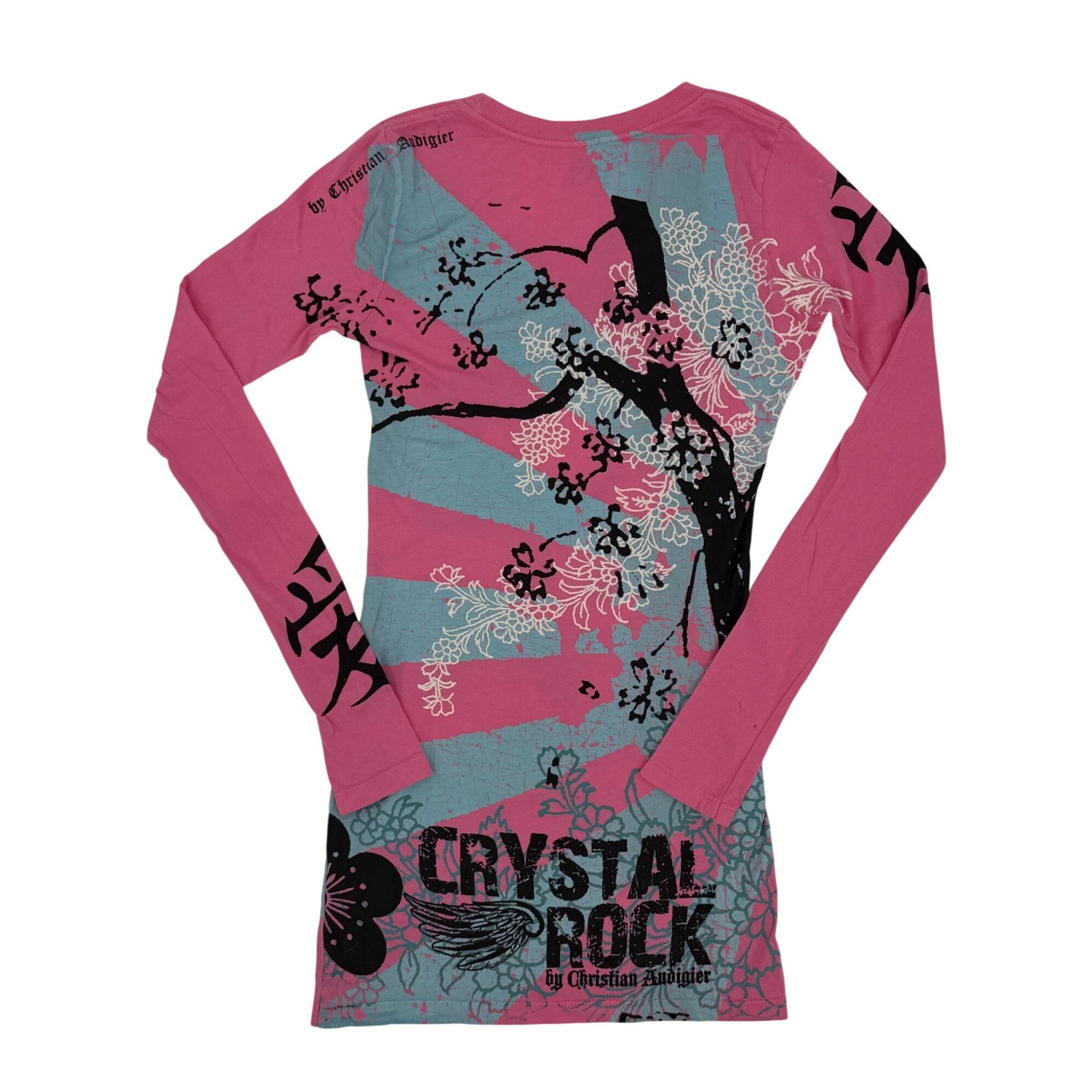 Christian Audigier NWT Ltd Ed Crystal Rock Christian Audigier Pink Rhinestone D Size XS / US 0-2 / IT 36-38 - 6 Thumbnail