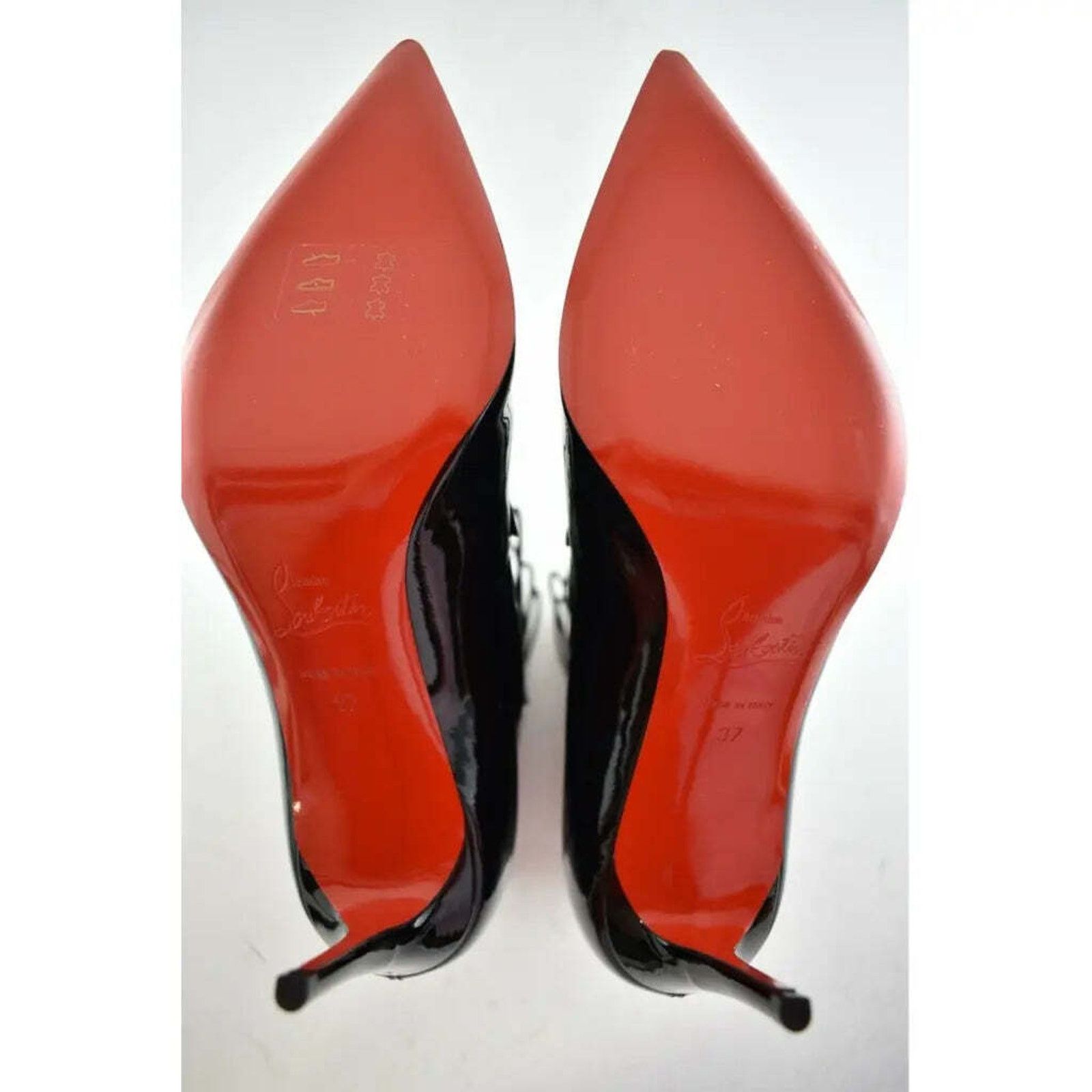 Christian Louboutin Christian Louboutin Frenchissima 2020 85 Patent Black Short Size US 7 / IT 37 - 11 Thumbnail