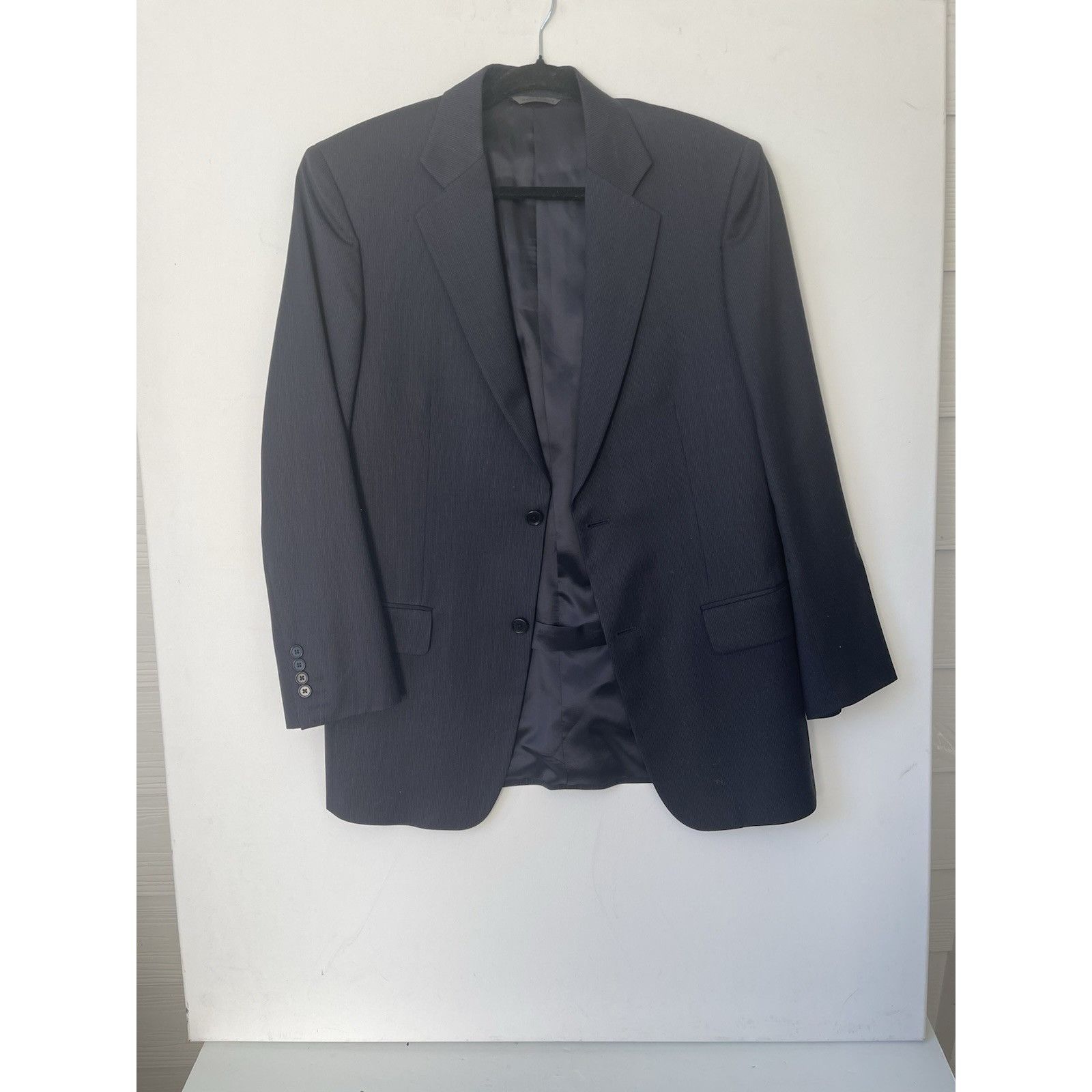 John Varvatos John Varvatos 100% Wool Pinstripe Blazer Jacket 48R Midnight Size 48R - 10 Thumbnail