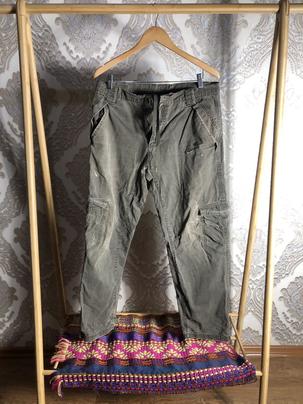 Nike × Vintage VERY RARE NIKE CARGO SWEATPANTS DENIM GORPCORE Y2K 90s DRILL Size US 32 / EU 48 - 1 Thumbnail