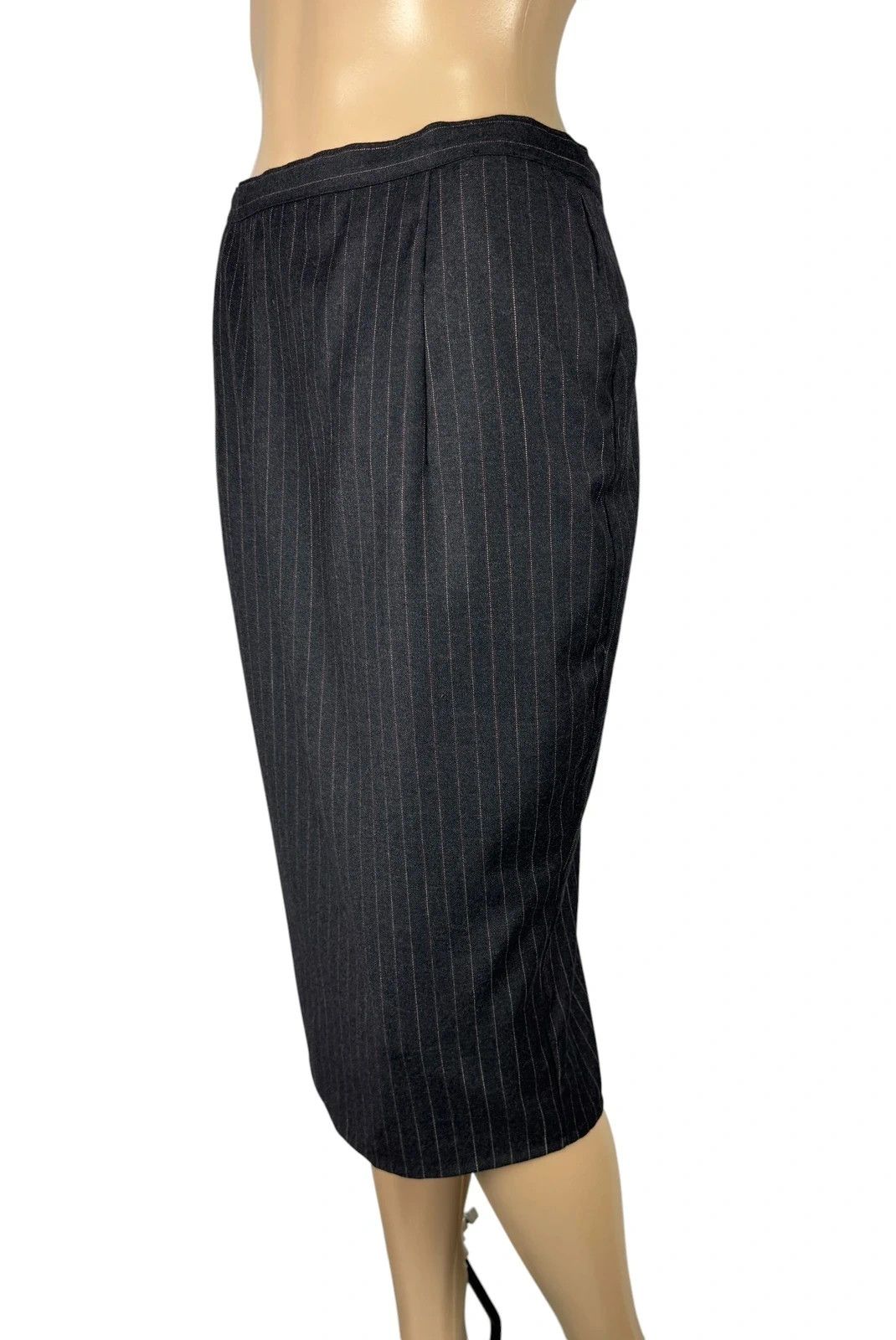 Other Patrick Hellmann Collection Skirt Wool Striped Knee-Length Size 32" / US 10 / IT 46 - 4 Thumbnail