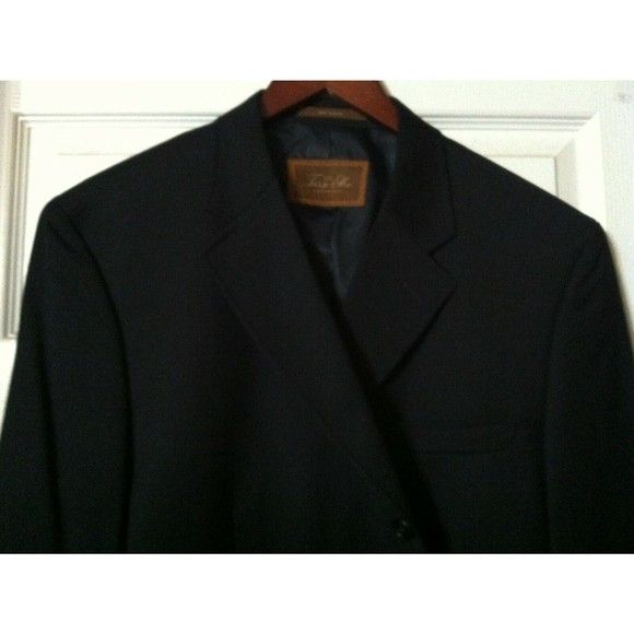 Tasso Elba TASSO ELBA MENS NEW NAVY 100%WOOL SPORT COAT BLAZER SIZE: L Size US L / EU 52-54 / 3 - 2 Thumbnail