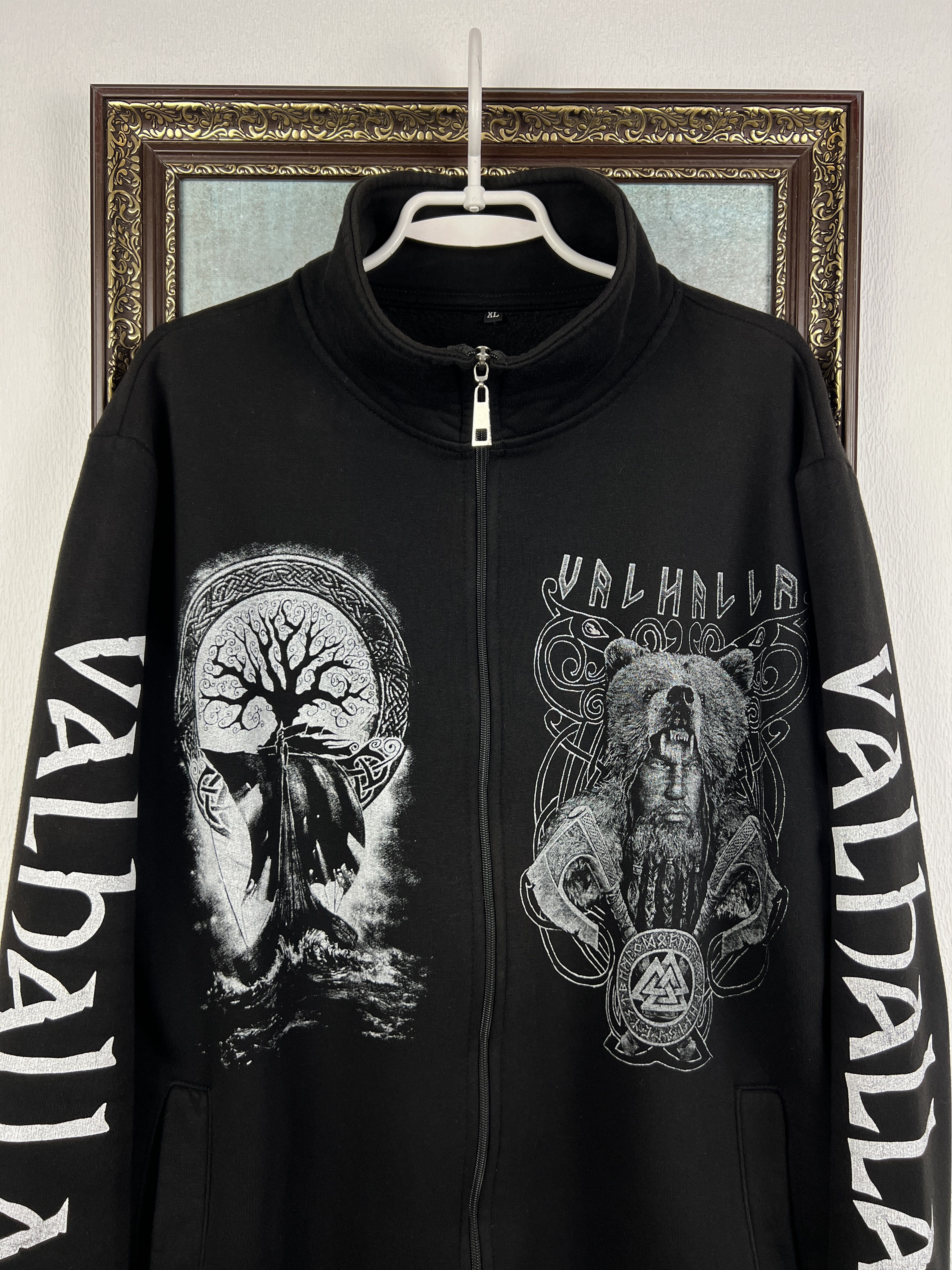 Vintage Victory Or Valhalla Viking Print Jacket Big Logo Track Top Size US XL / EU 56 / 4 - 3 Thumbnail
