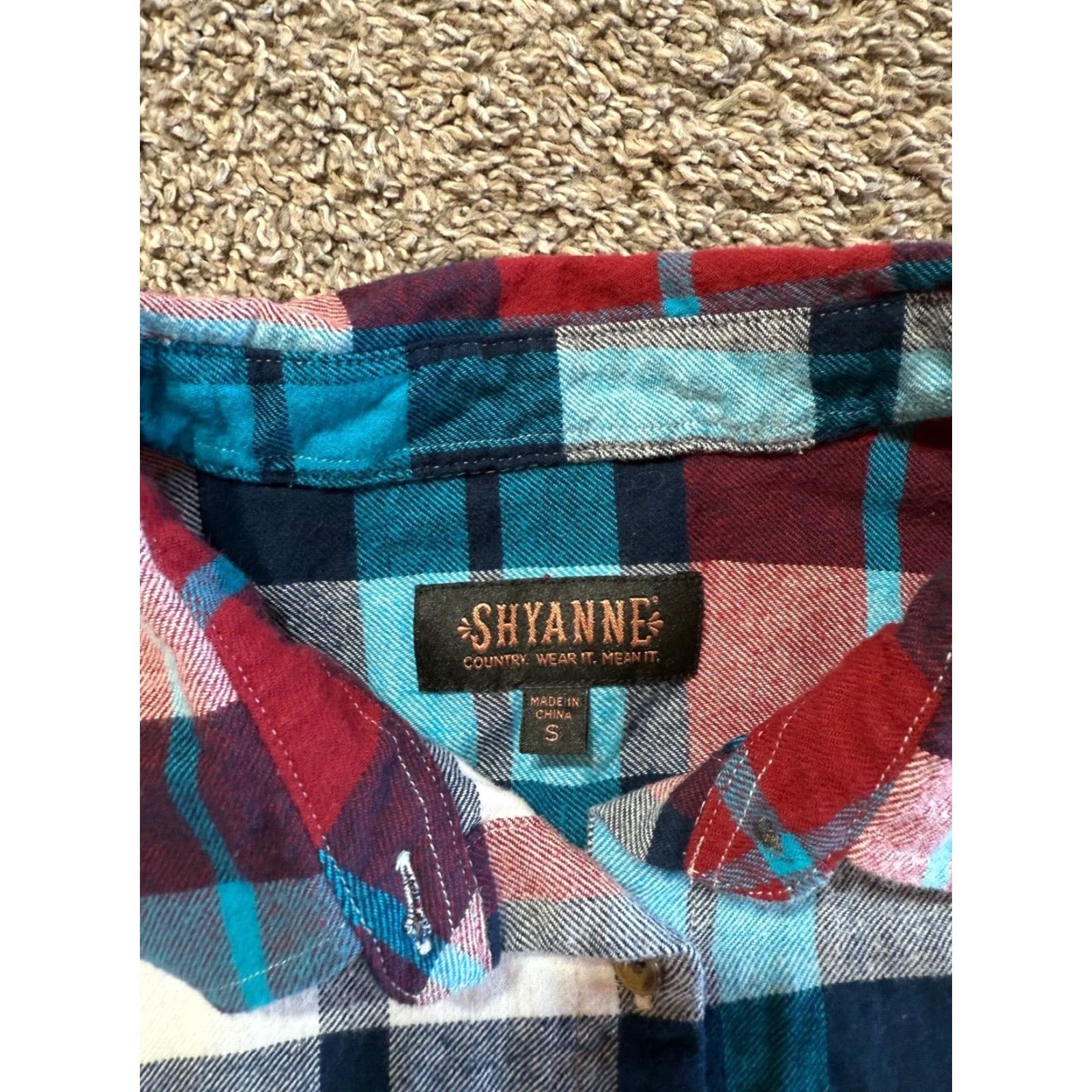 Vintage Shyanne Women's Shirt Small Plaid Red White Blue Long Sleeve Western Button-Up Collared Size S / US 4 / IT 40 - 2 Thumbnail