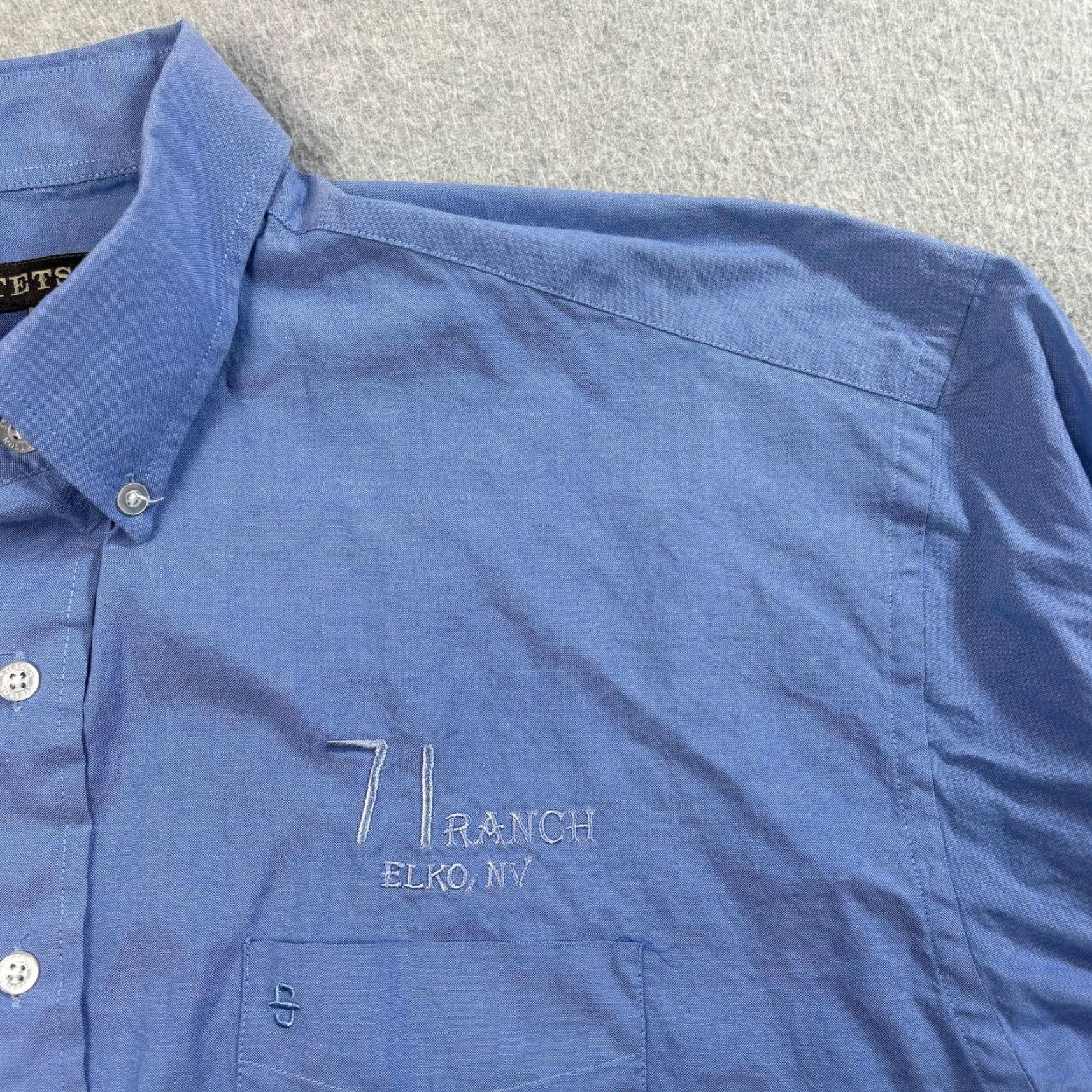 Stetson Stetson Shirt Mens Large Blue Button-Down Western Ranch Elko NV 7L Embroidered Logo Size US L / EU 52-54 / 3 - 6 Thumbnail
