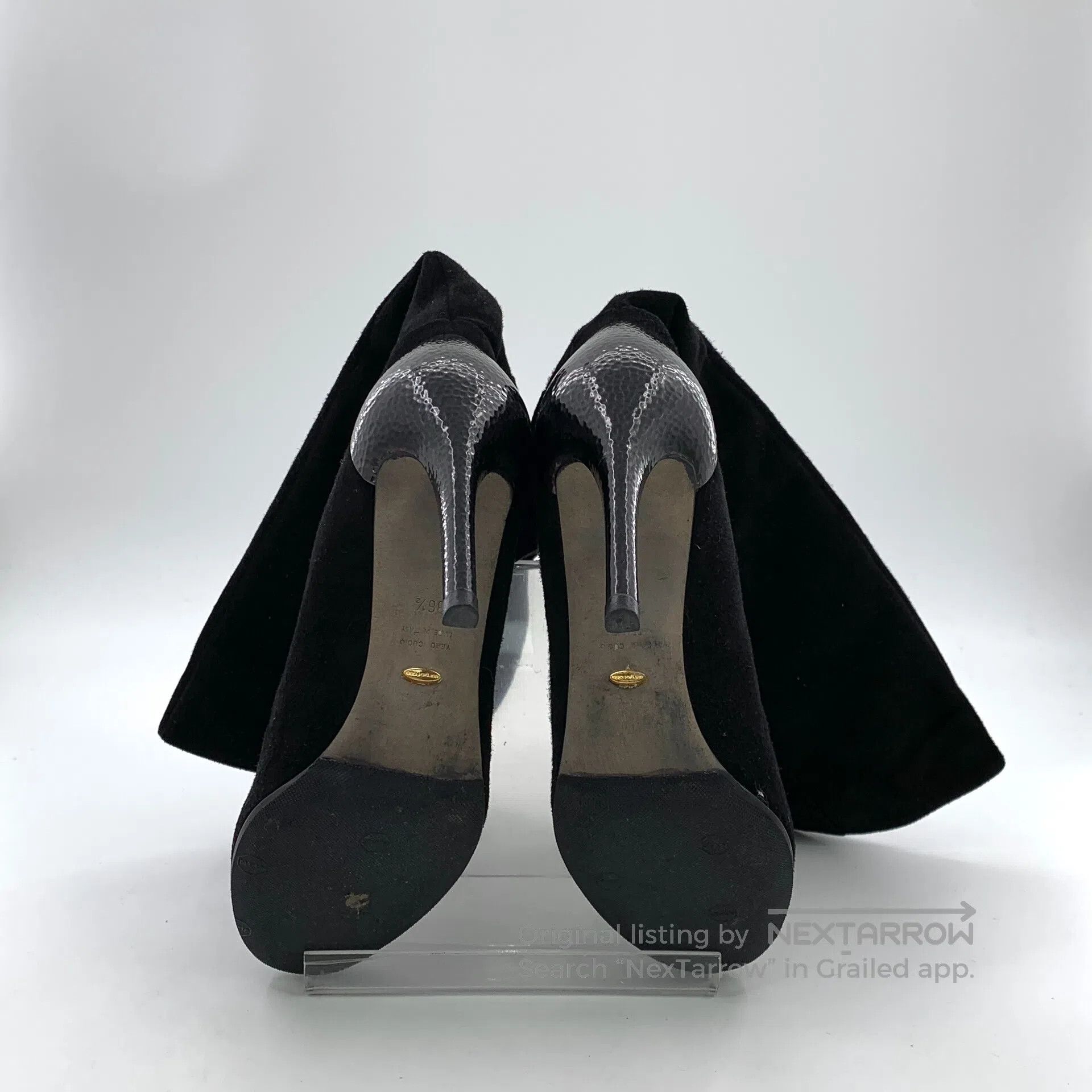 Sergio Rossi Sergio Rossi Black round toe suede fine heel high boots| Size US 6 / IT 36 - 5 Thumbnail