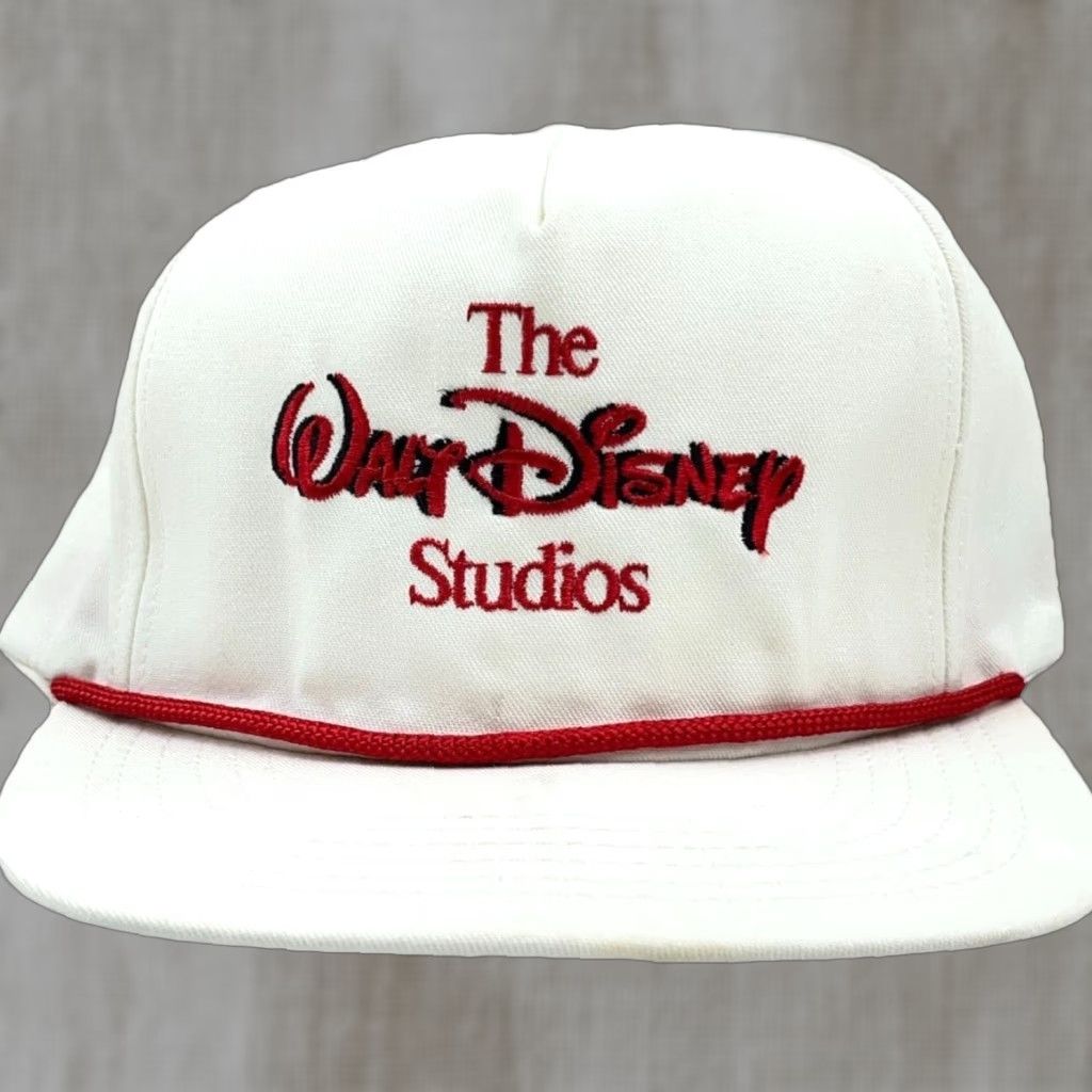 Disney VINTAGE Disney Trucker Hat Cap White Red Strap Back 90s 80s USA Mens Adjustable Cotton Twill Rope Party/Cocktail Workwear Size ONE SIZE - 1 Thumbnail