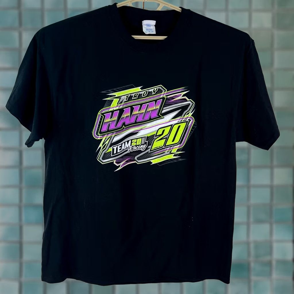 Port & Company Nike Shirt Troy Hahn #20 Racing 2 Sided Graphic Black T Shirt XL Adult Black Racing Mens Shirt Size US XL / EU 56 / 4 - 1 Thumbnail