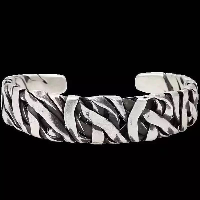 Jewelry Stone textured metal bracelet Size ONE SIZE - 4 Thumbnail