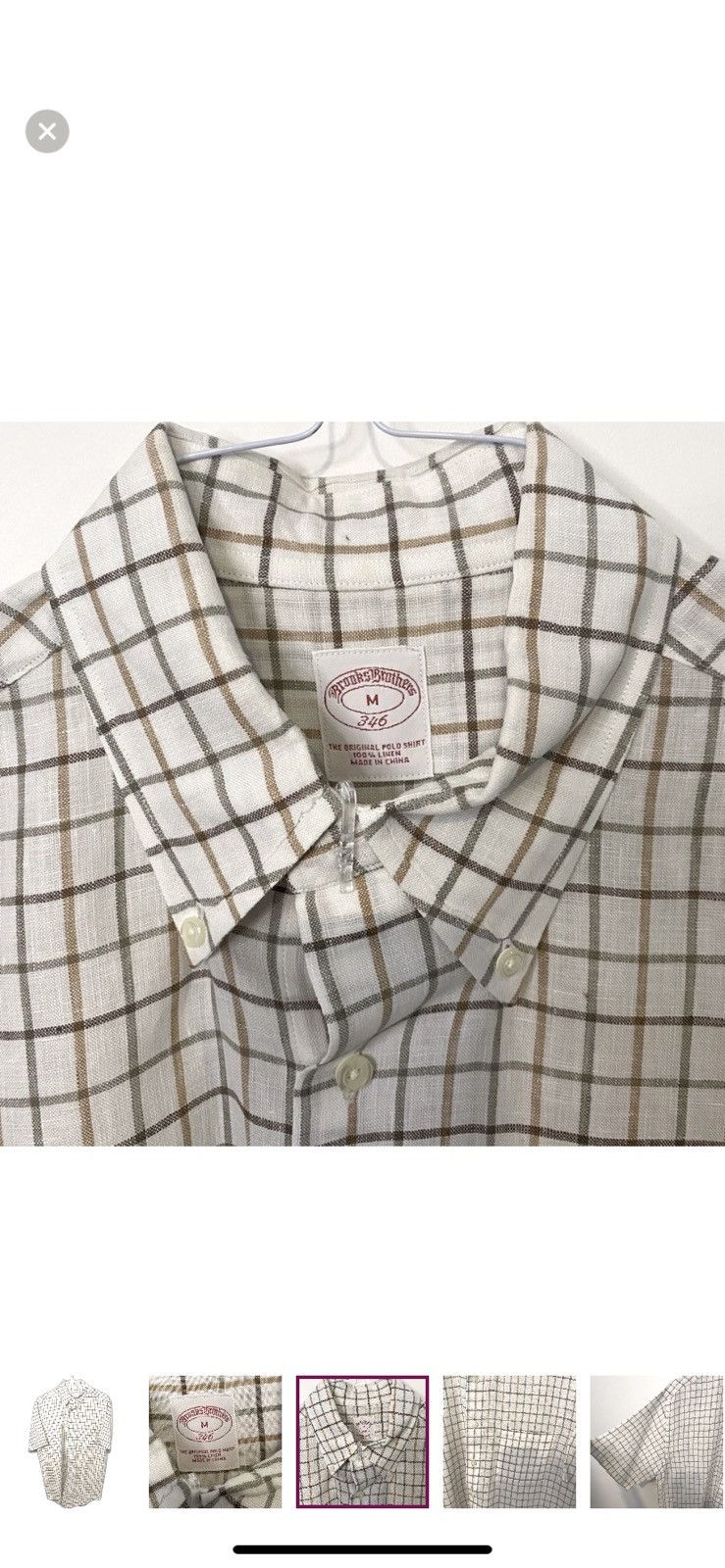 Brooks Brothers BROOKS BROTHERS Irish Linen Original Polo Short Sleeve Plaid Size US M / EU 48-50 / 2 - 3 Thumbnail