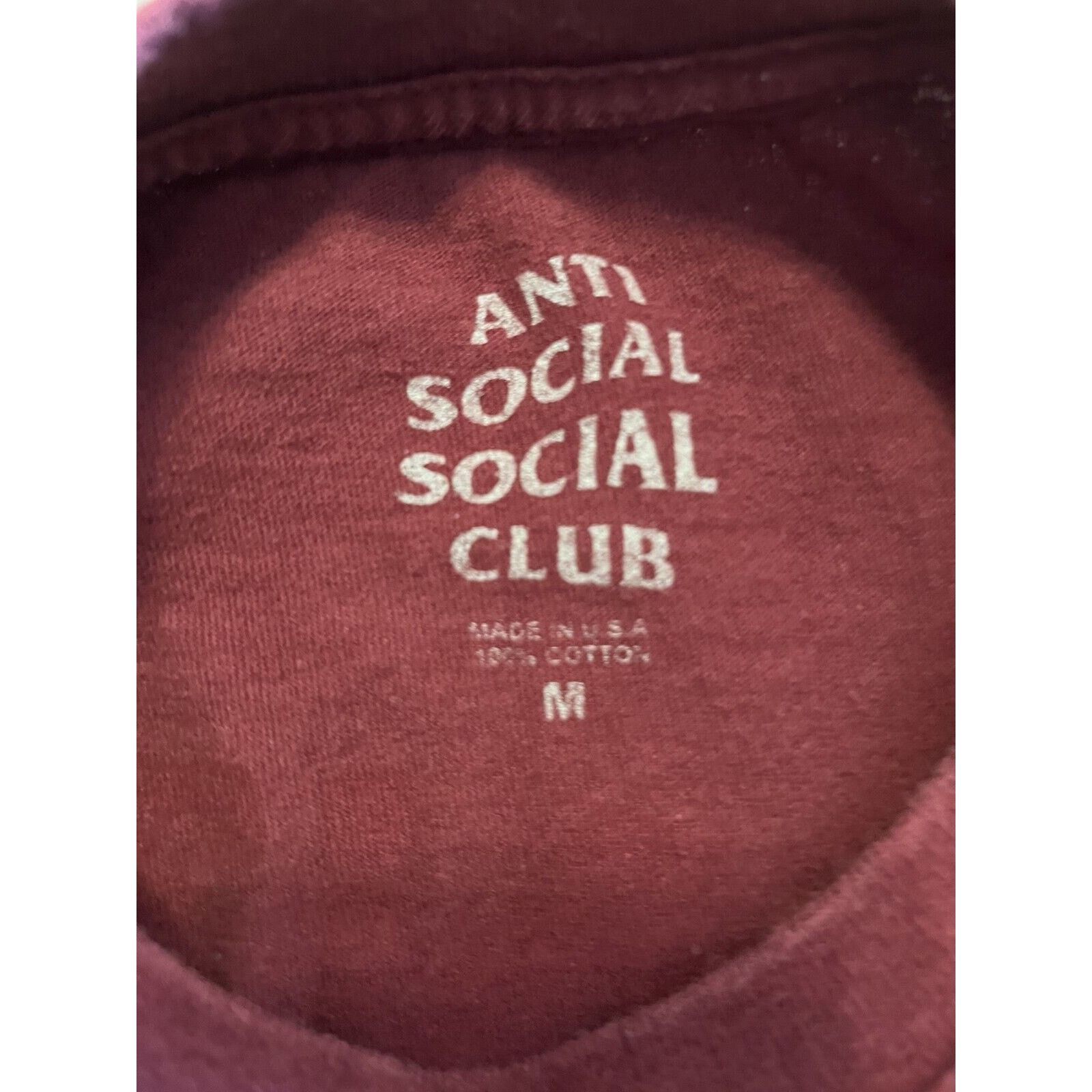 Anti Social Social Club ASSC Anti Social Social Club Spell Out Maroon Tee Men's M Size US M / EU 48-50 / 2 - 2 Thumbnail