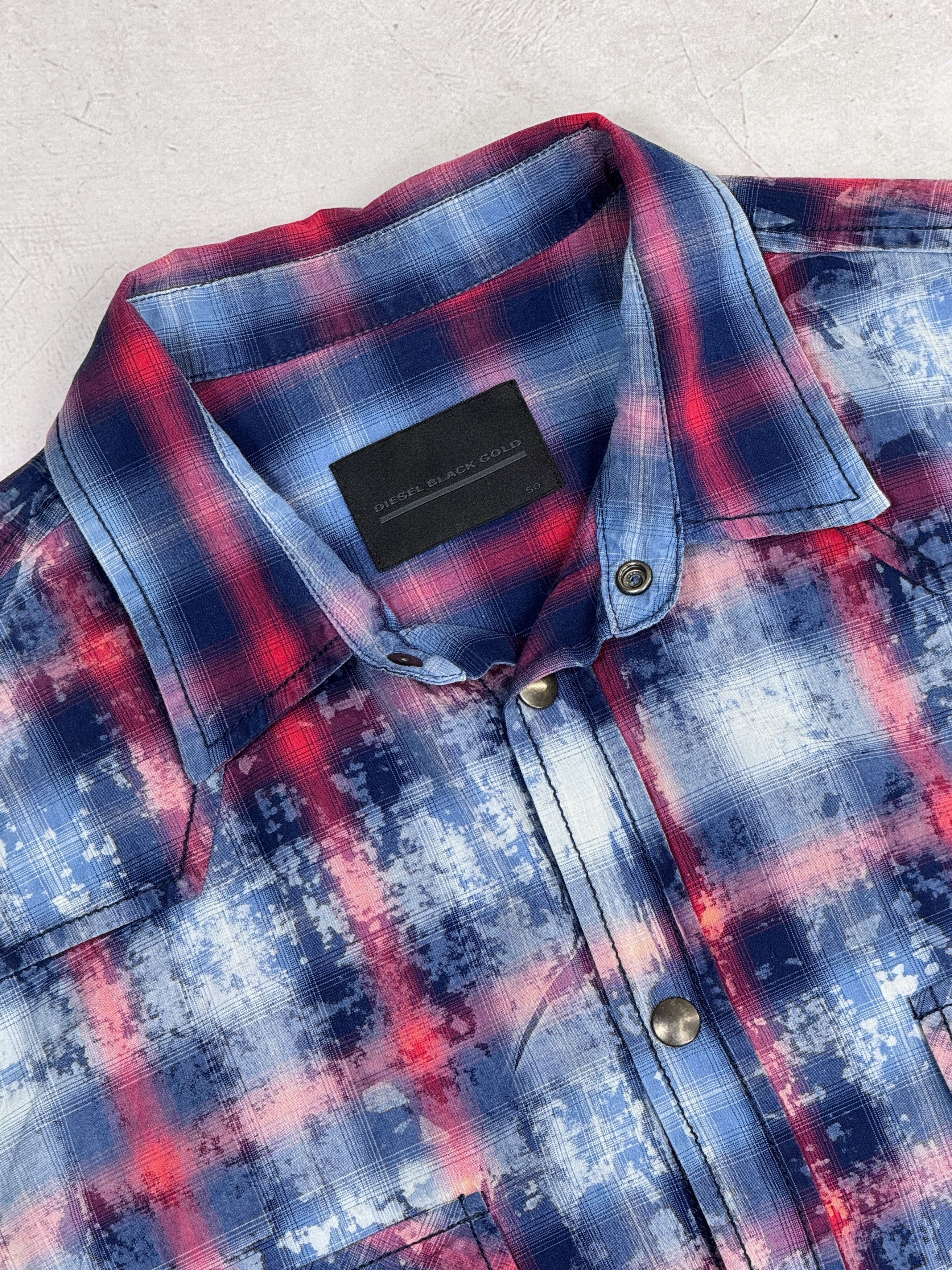 Diesel × Diesel Black Gold Diesel Black Gold Shirt Western Snap Checkered Designed Size US L / EU 52-54 / 3 - 8 Thumbnail