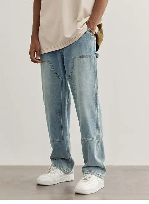 VIBE washed faded double knee carpenter cargo jeans Size US 32 / EU 48 - 5 Thumbnail