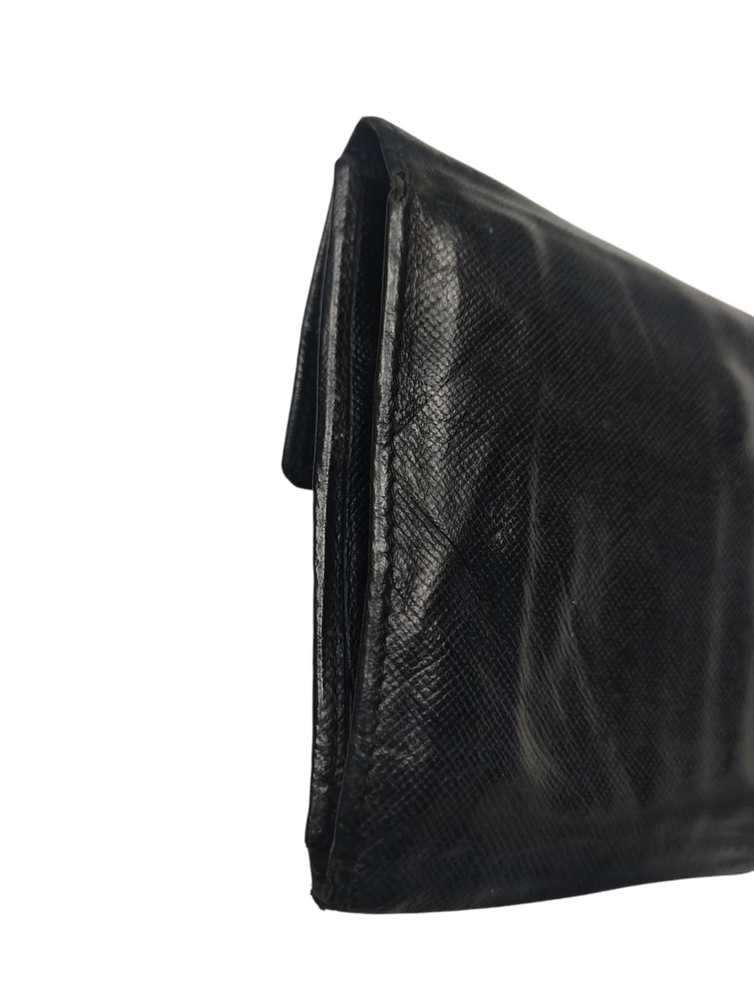 Prada PRADA BLACK SAFFIANO METAL LEATHER TRIANGLE WALLET Size ONE SIZE - 10 Thumbnail