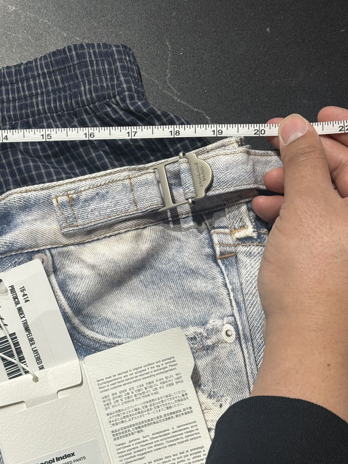 PROJECT G/R Protocol Index Trompe-Loeil Layered Jeans Pants Blue Size 3 Size US 36 / EU 52 - 10 Thumbnail