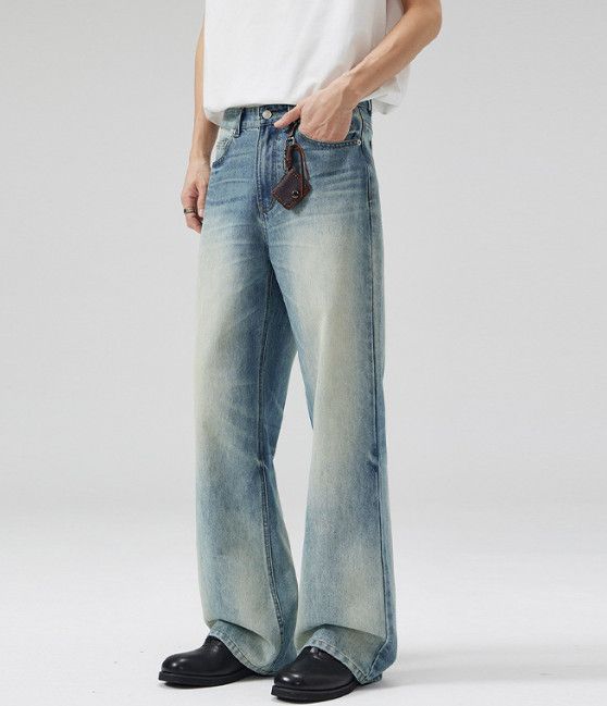 Vintage American high street wide-leg gradient baggy flared jeans Size US 32 / EU 48 - 2 Thumbnail