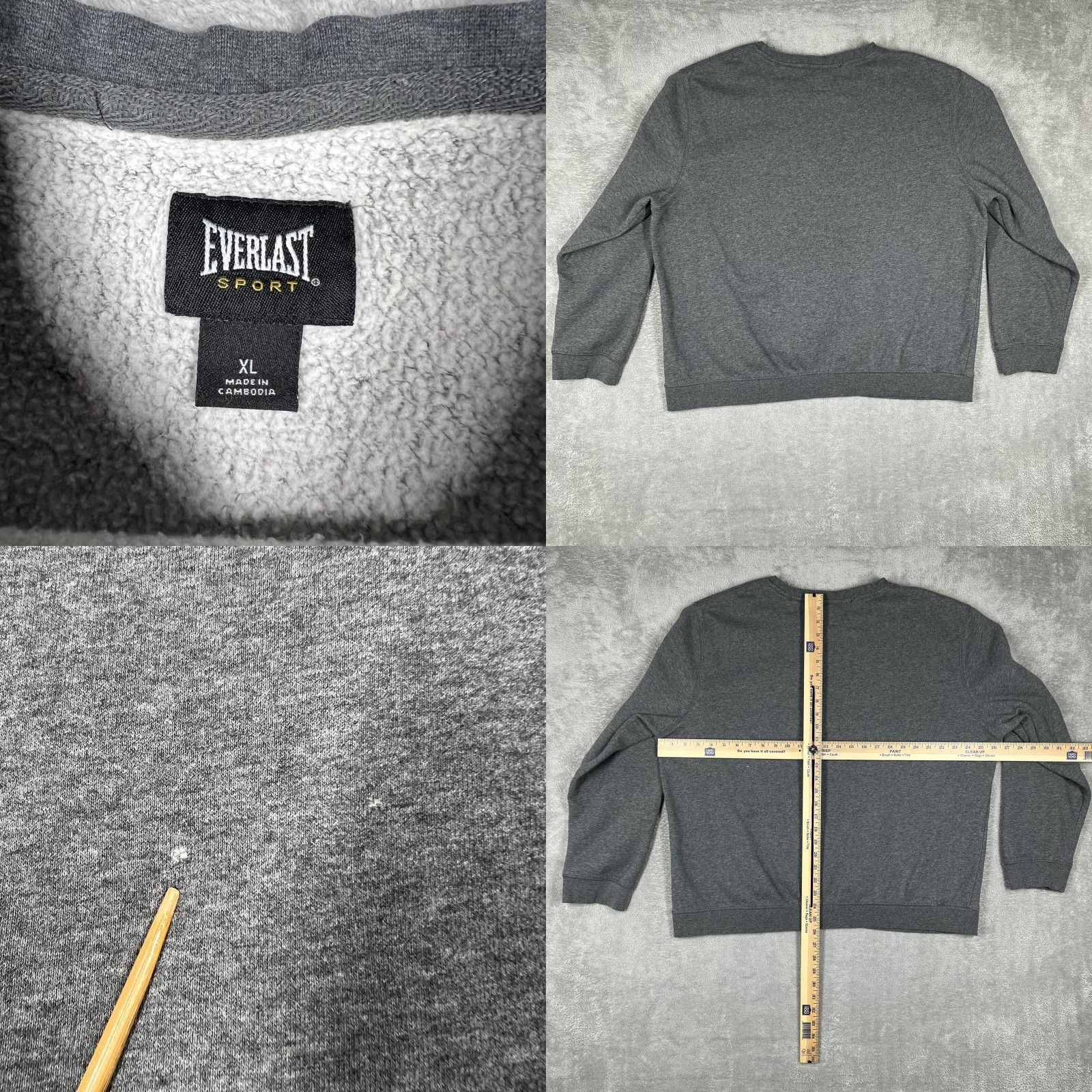 Everlast Everlast Sweater Crewneck Men's XL Dark Heather Gray - Minor Flaw Embroidered Logo Boxing Pullover Cotton Polyester Winter Casual Size US XL / EU 56 / 4 - 8 Thumbnail