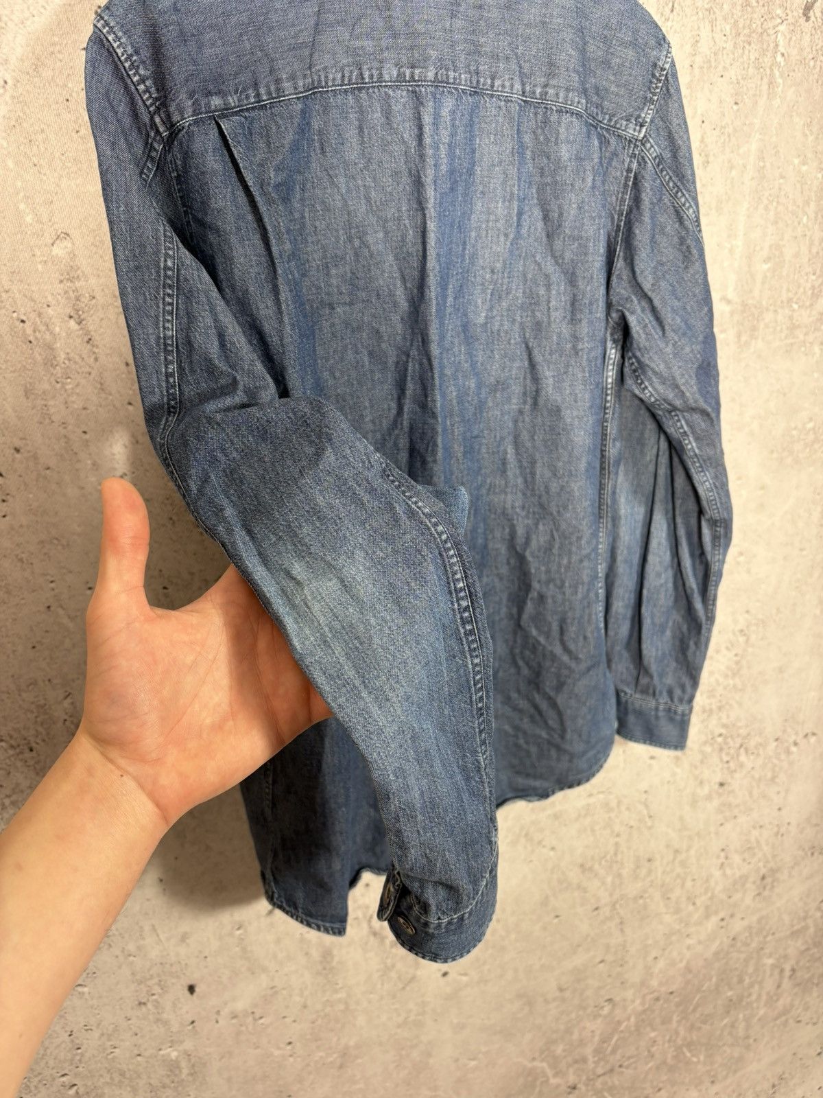 Helmut Lang 1998 Helmut Lang Utility Military Panel Shoulder Denim Shirt Size US S / EU 44-46 / 1 - 8 Thumbnail