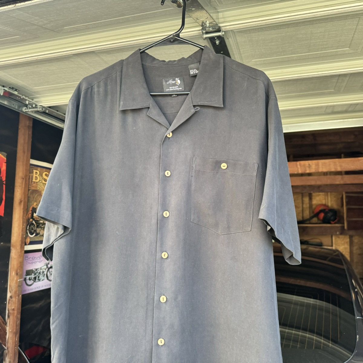 Vintage 90s Silk Vintage Camp Collar bowling Shirt Loop Embroider Size US L / EU 52-54 / 3 - 6 Thumbnail