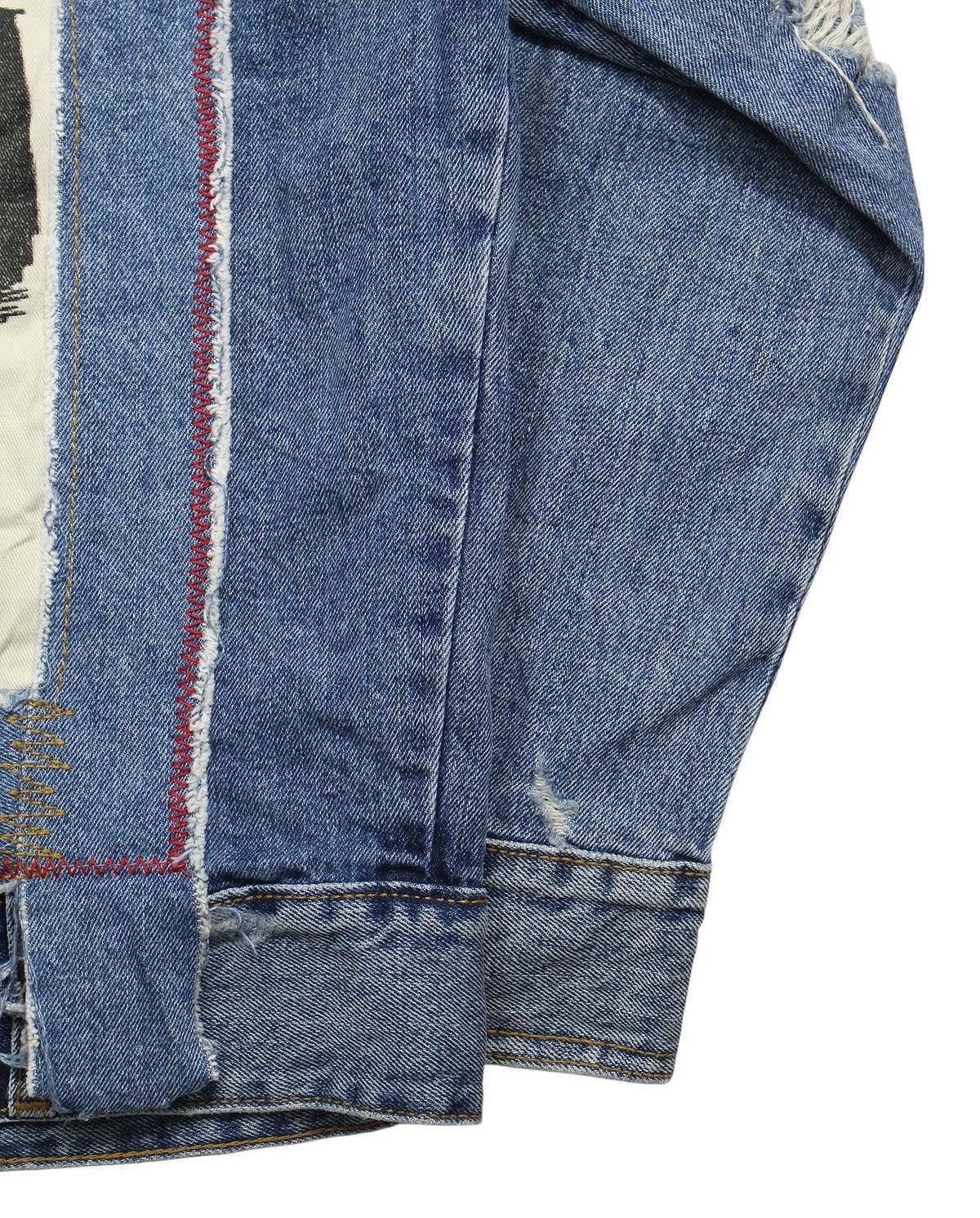 Vintage × Zara ZARA TRAFALUC DENIMWEAR BACK PRINT BIKER JACKET Size US S / EU 44-46 / 1 - 5 Thumbnail