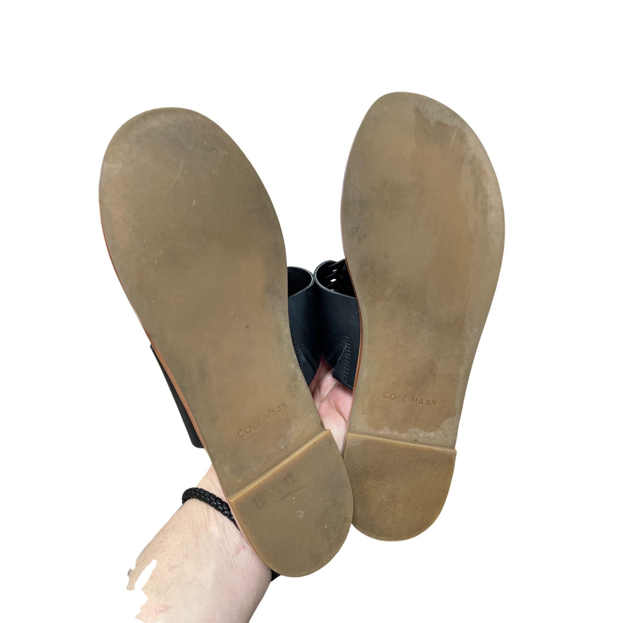 Cole Haan Cole Haan wms black peep thong slip on sandals sz 8.5B SKU 9 Size US 8.5 / IT 38.5 - 5 Thumbnail
