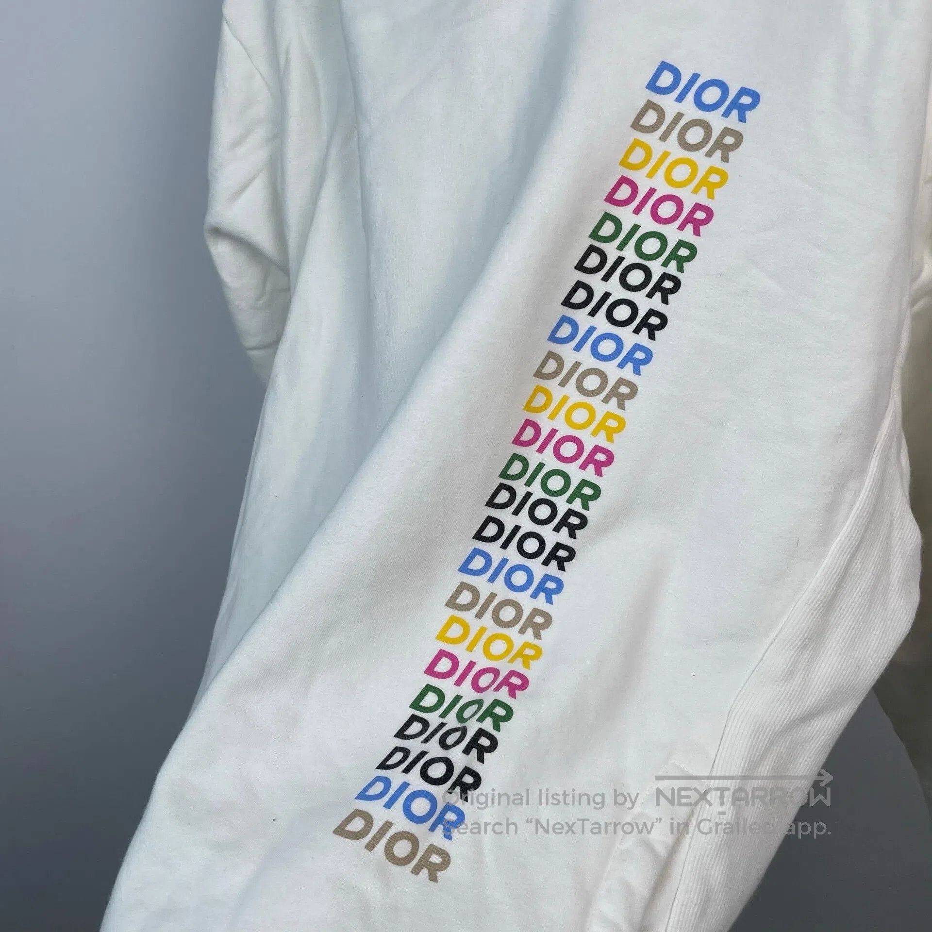 Dior Dior White New Rainbow Letter Logo Hooded Sweatshirt| Size US XL / EU 56 / 4 - 3 Thumbnail