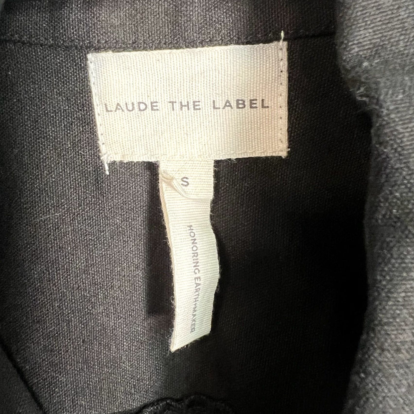 Vintage Laude The Label Organic Cotton Cropped Jacket Womens Small Black Basic Long Sleeve Size S / US 4 / IT 40 - 7 Thumbnail