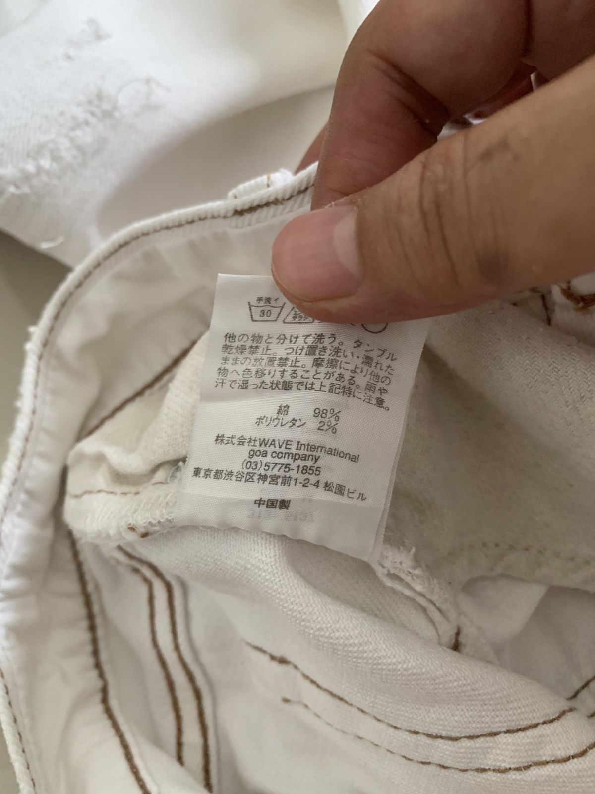 GOA Genuine Vintage GOA Distressed White Jeans Size US 28 / EU 44 - 7 Thumbnail