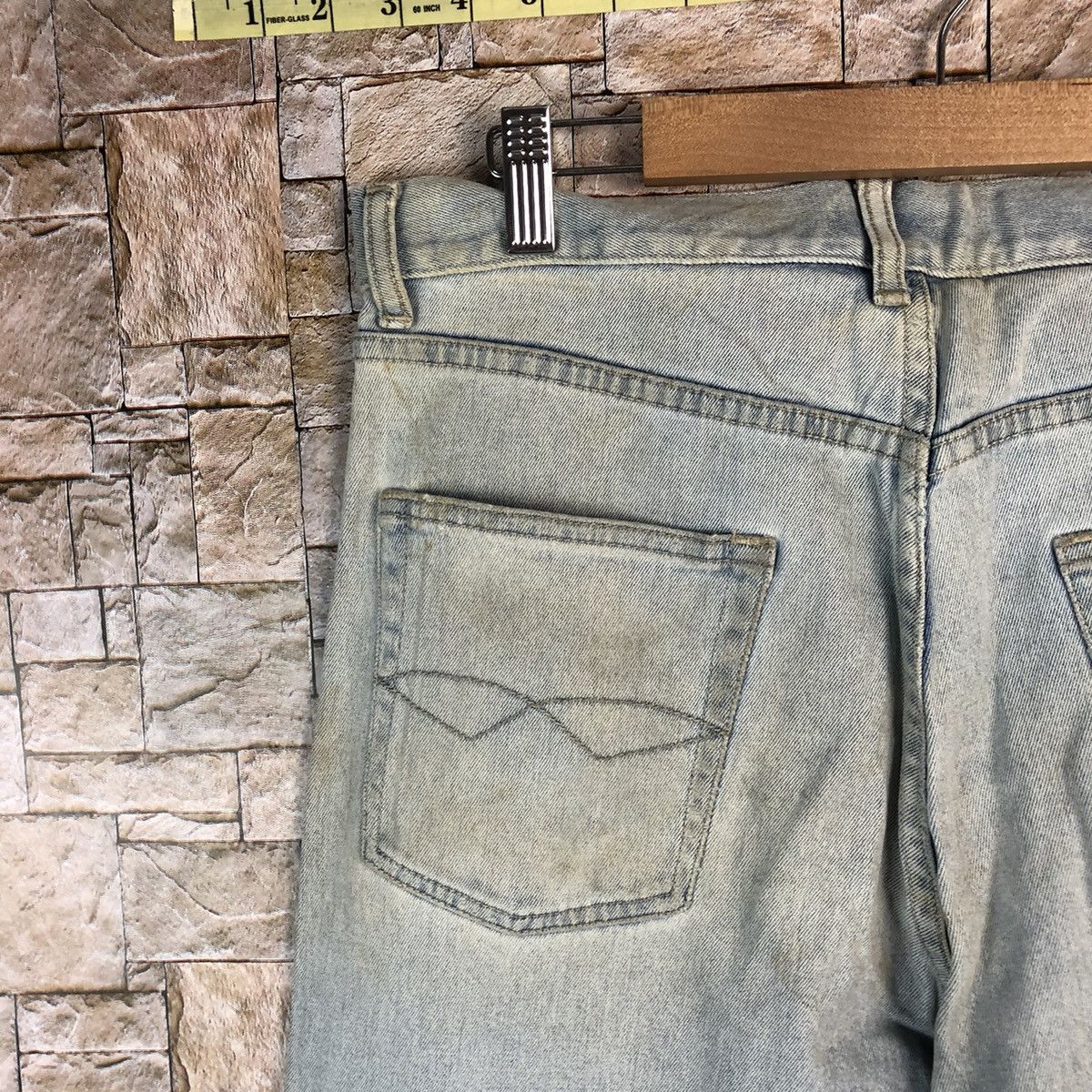Japanese Brand Style Basic Blue Distressed vintage Denim Pants #A963 Size US 32 / EU 48 - 18 Thumbnail